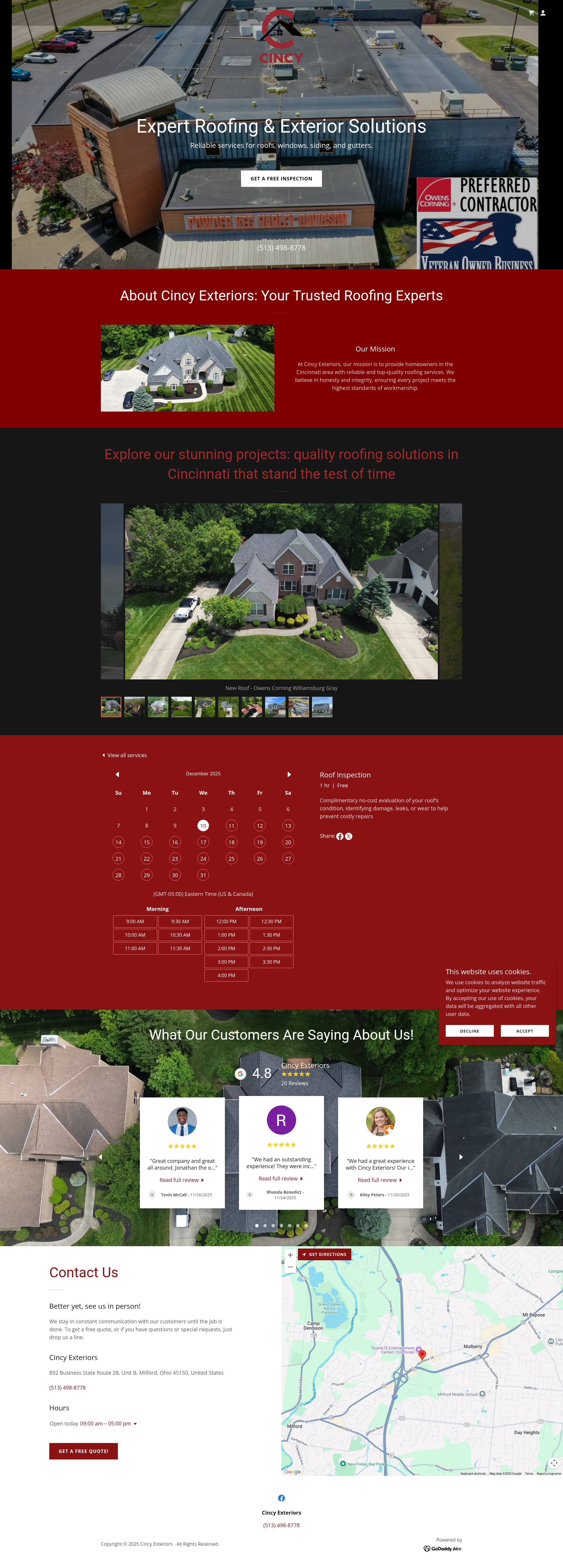 Screenshot of cincyexteriors.com