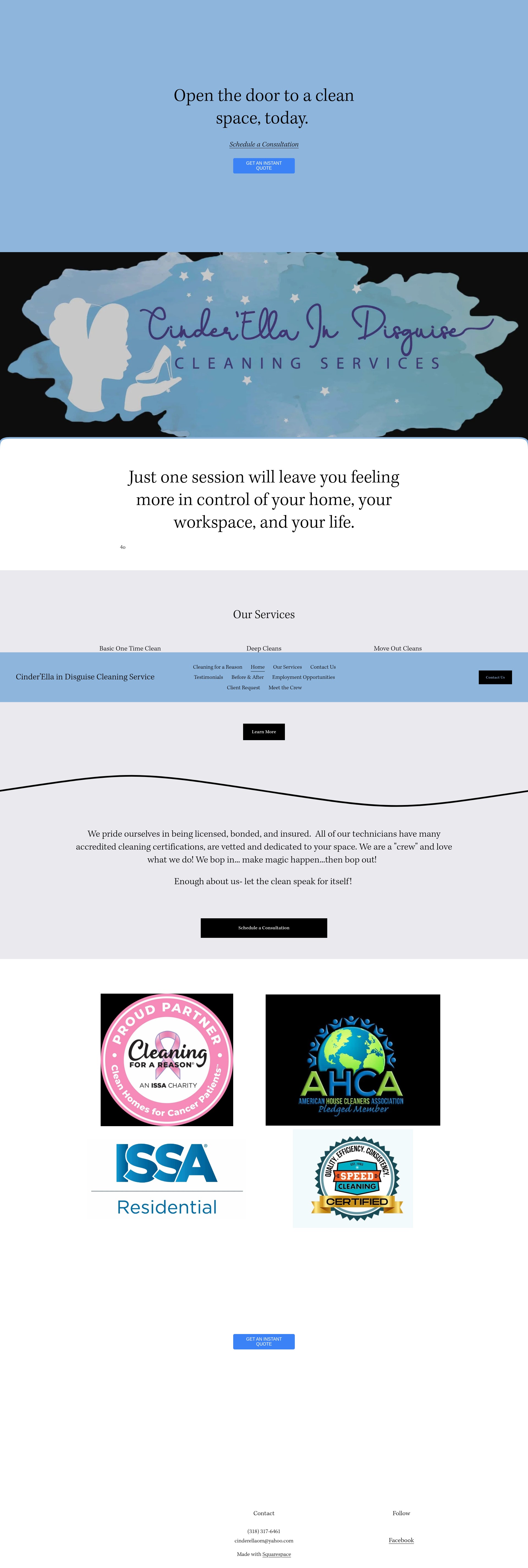 Screenshot of cinderellacleaning.net