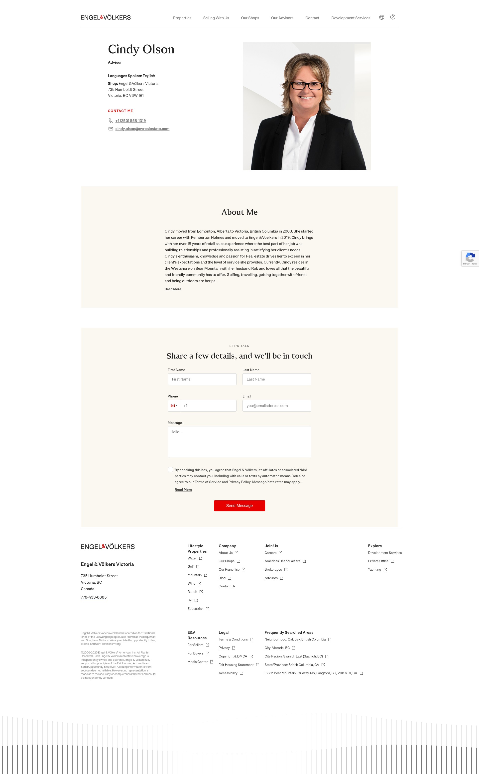 Screenshot of cindyolson.evrealestate.com