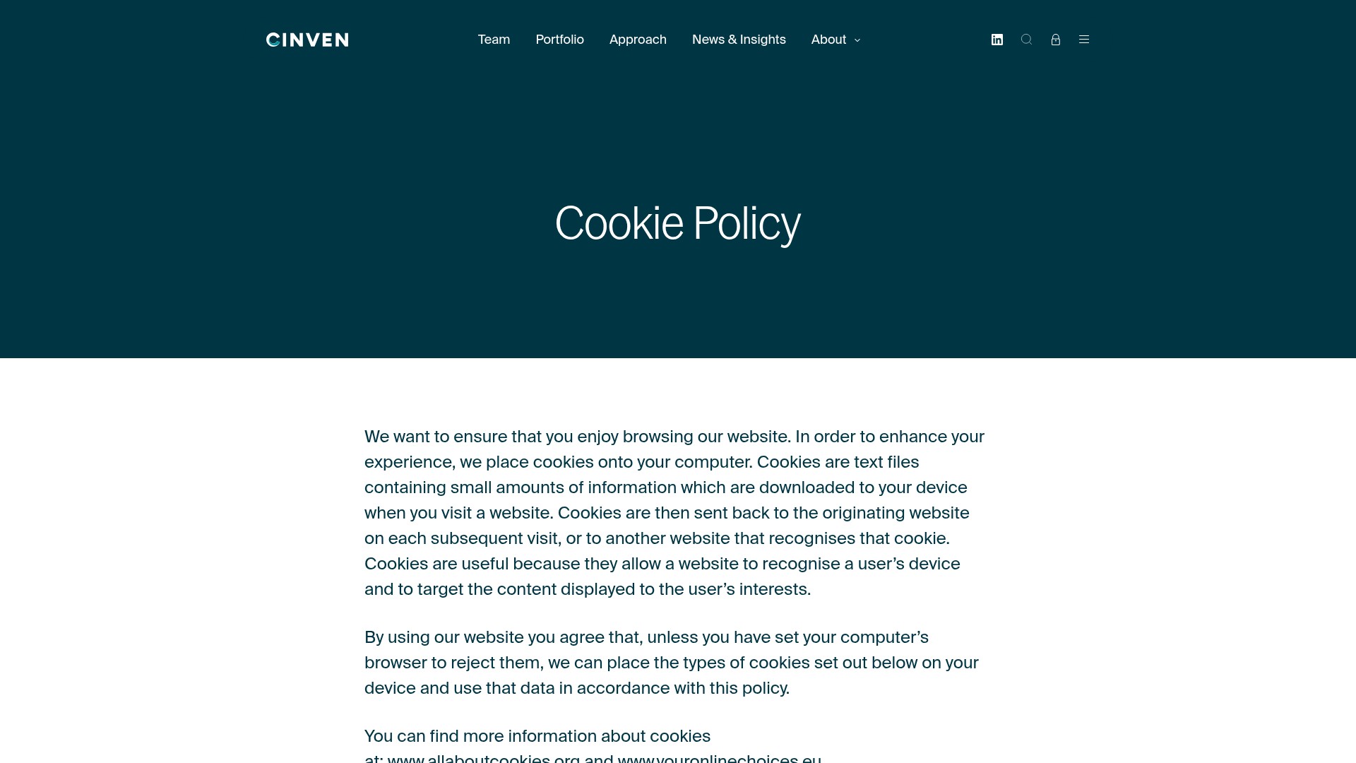 Screenshot of cinven.com