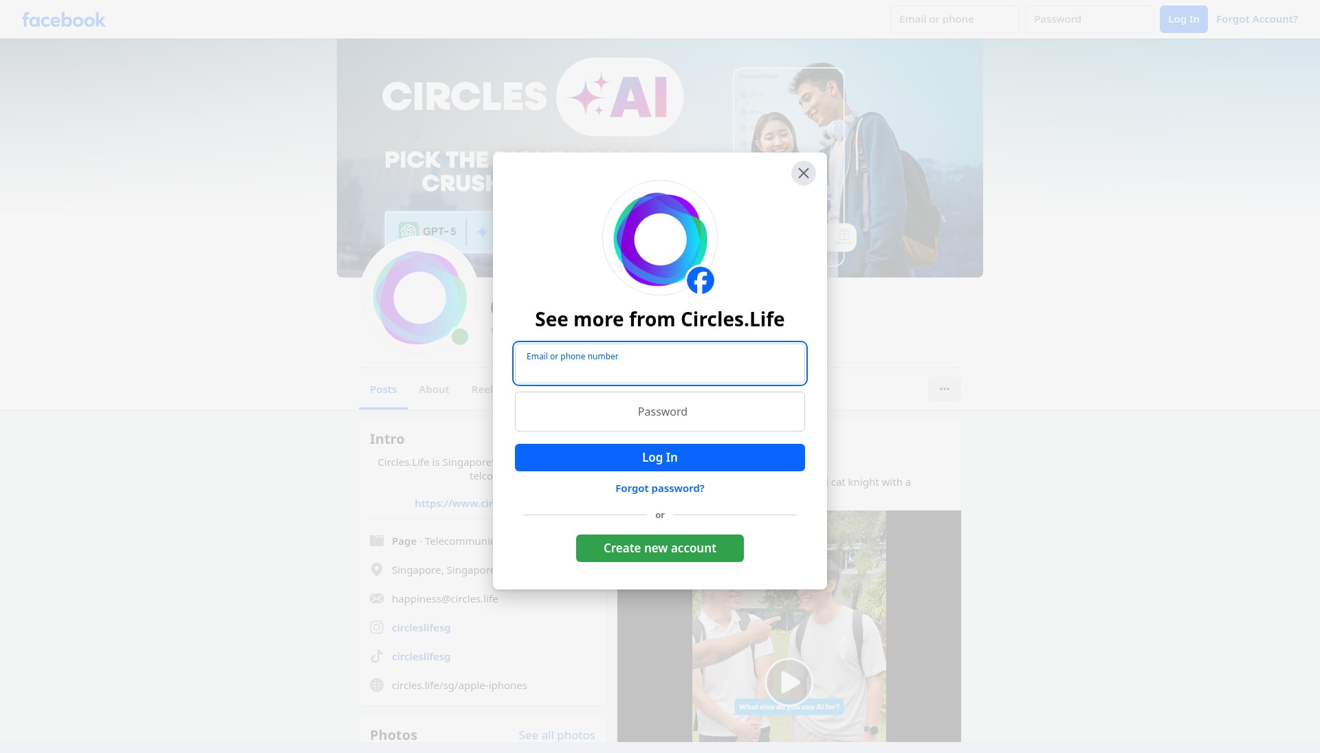 Screenshot of circles.life