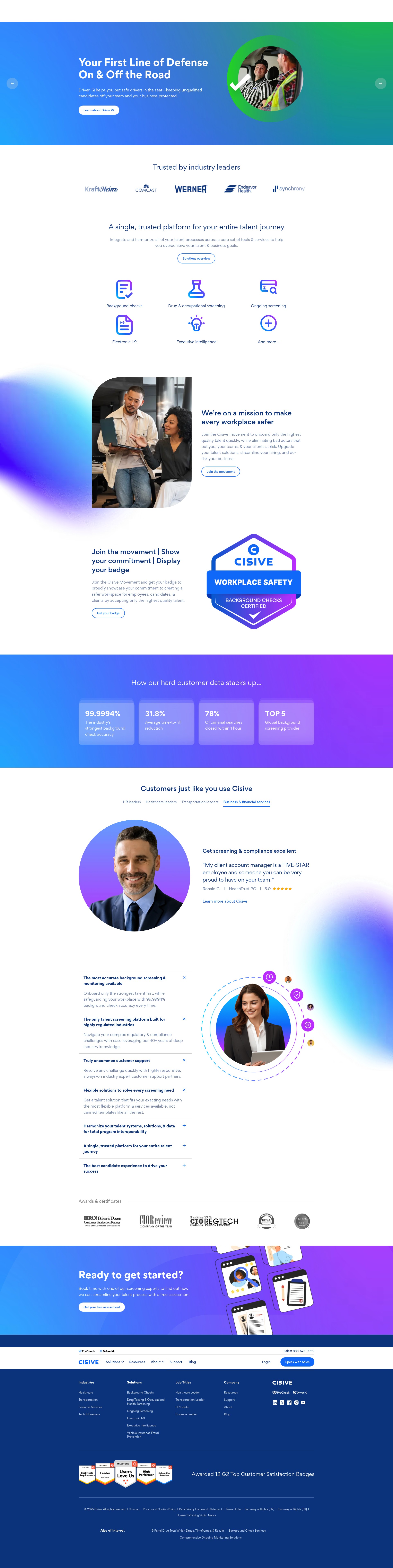 Screenshot of cisive.com