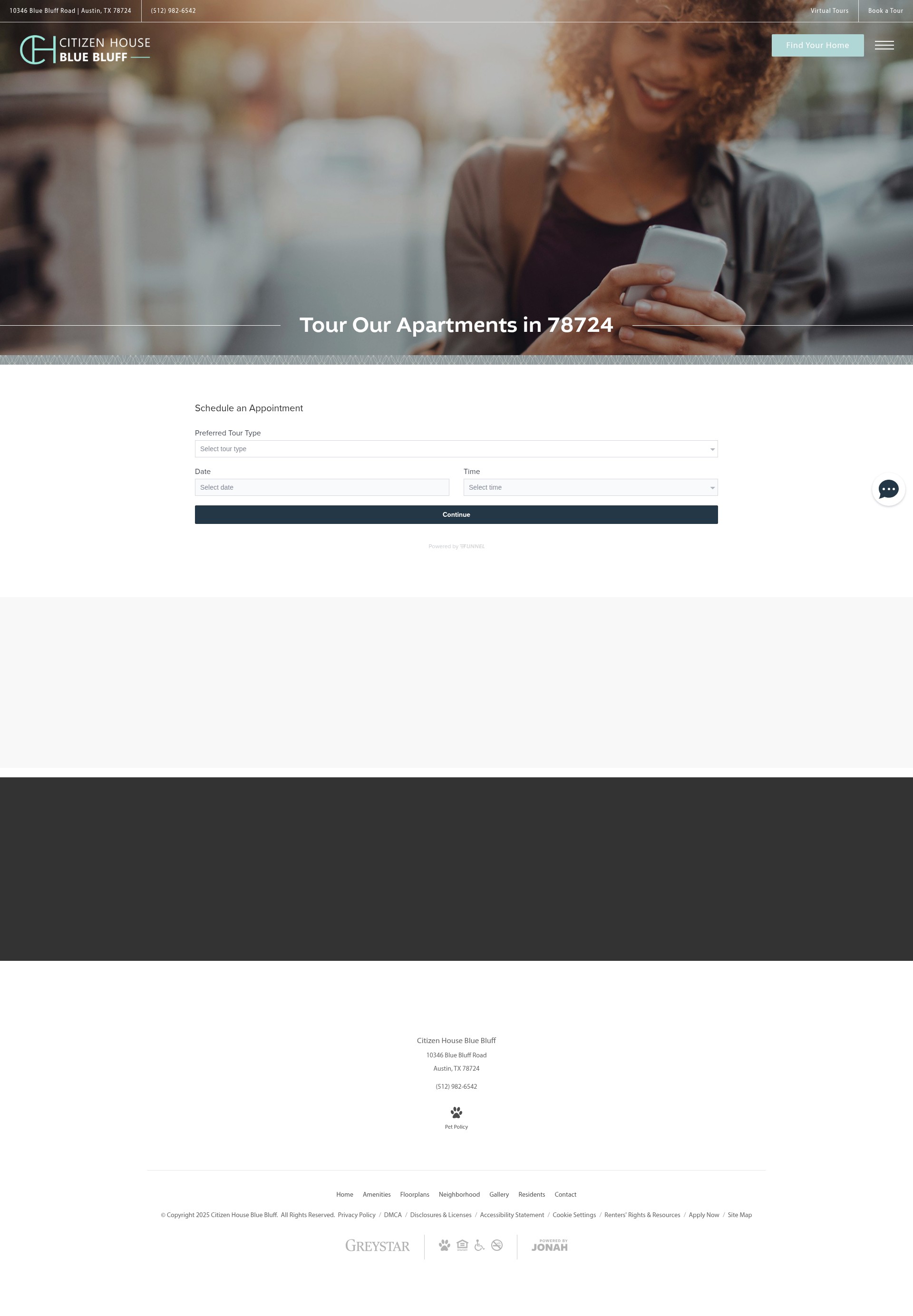 Screenshot of citizenhousebluebluff.com