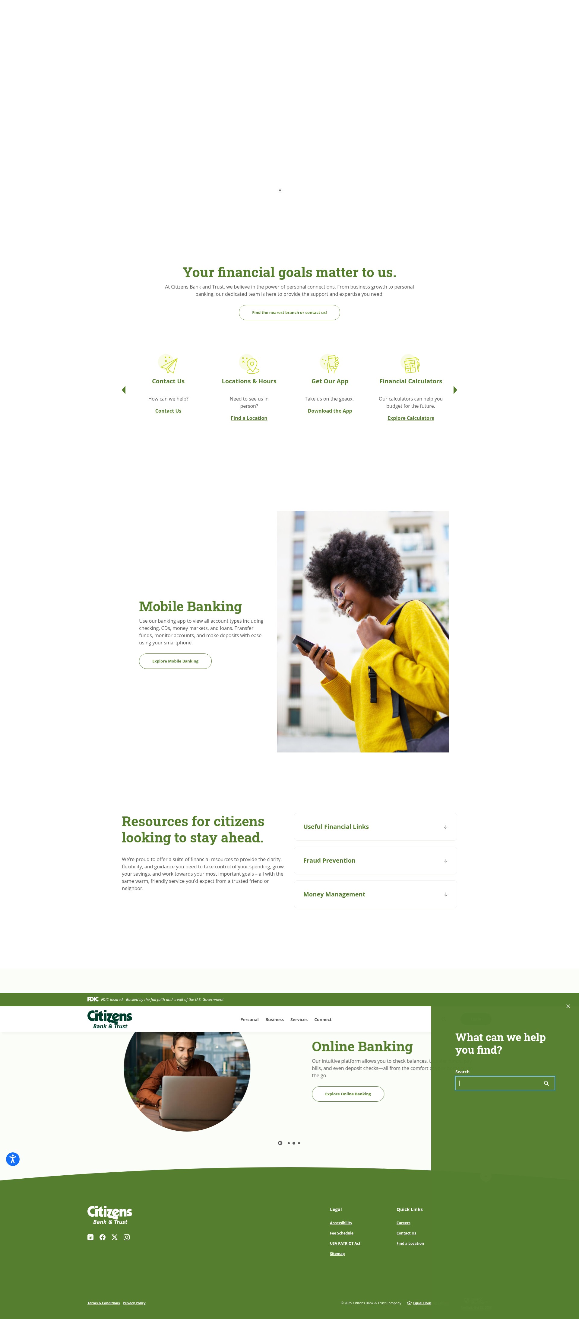 Screenshot of citizensbankandtrust.com