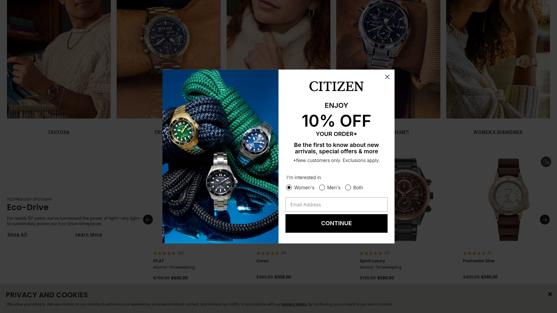 Screenshot of citizenwatch.com