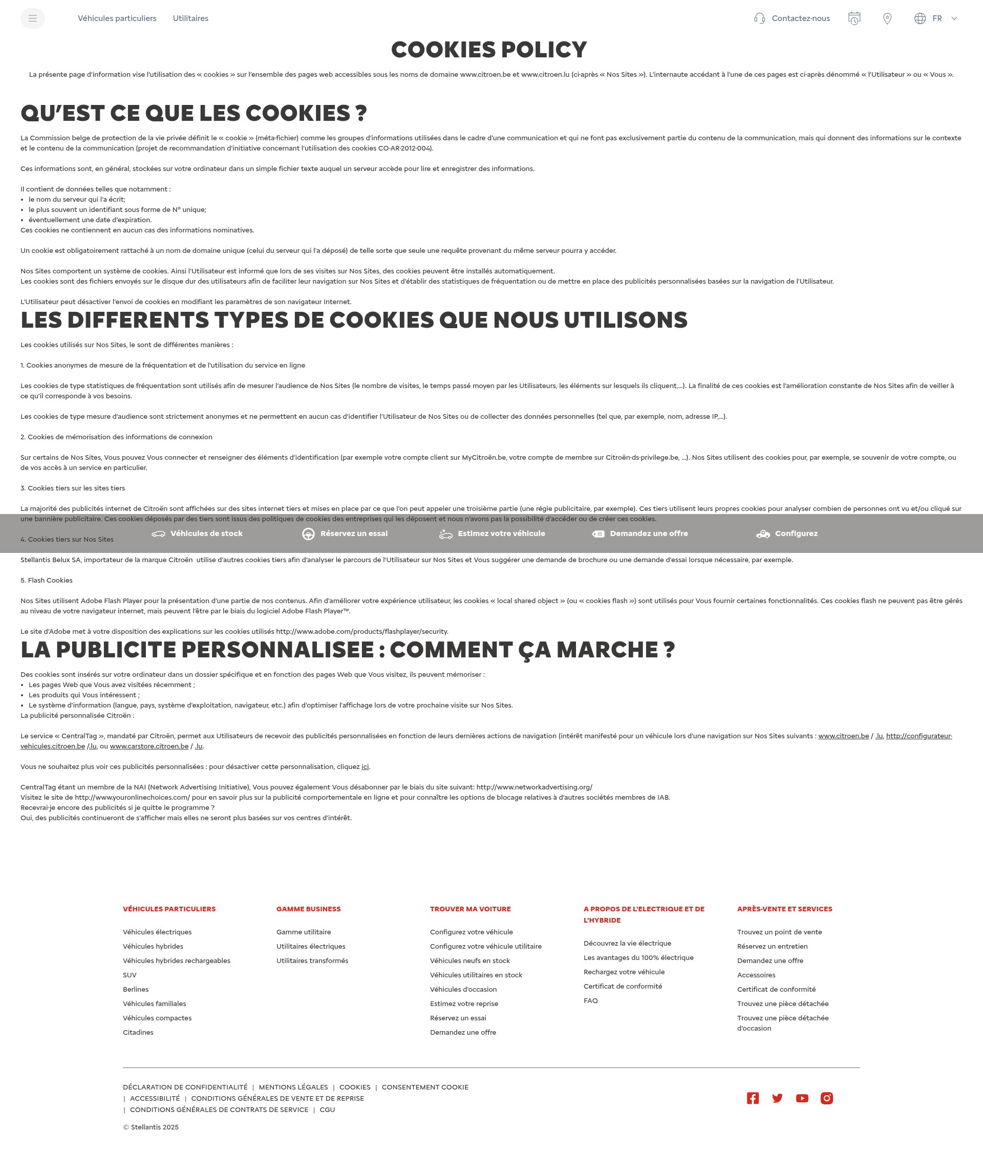 Screenshot of citroen.be