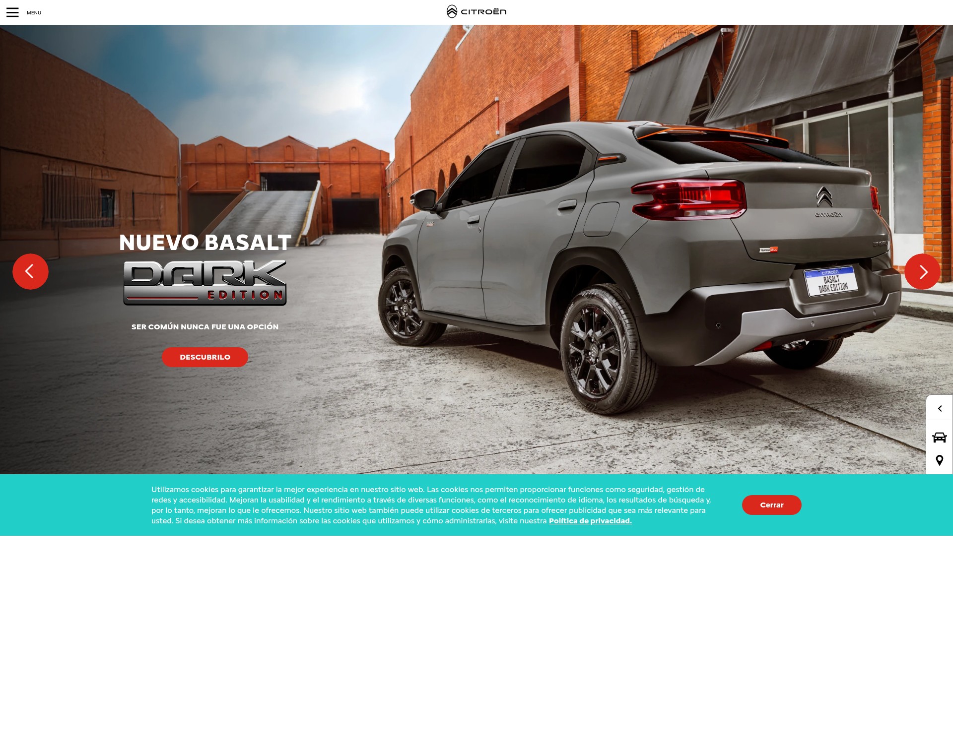 Screenshot of citroen.com.ar