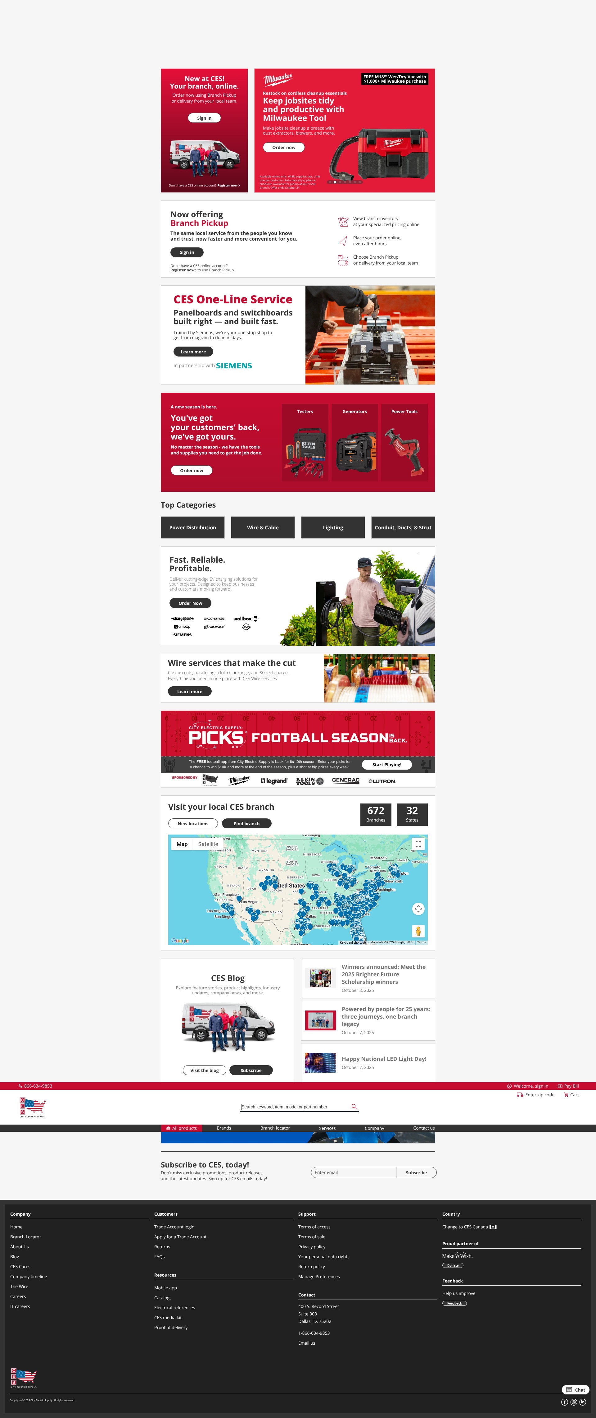 Screenshot of cityelectricsupply.com