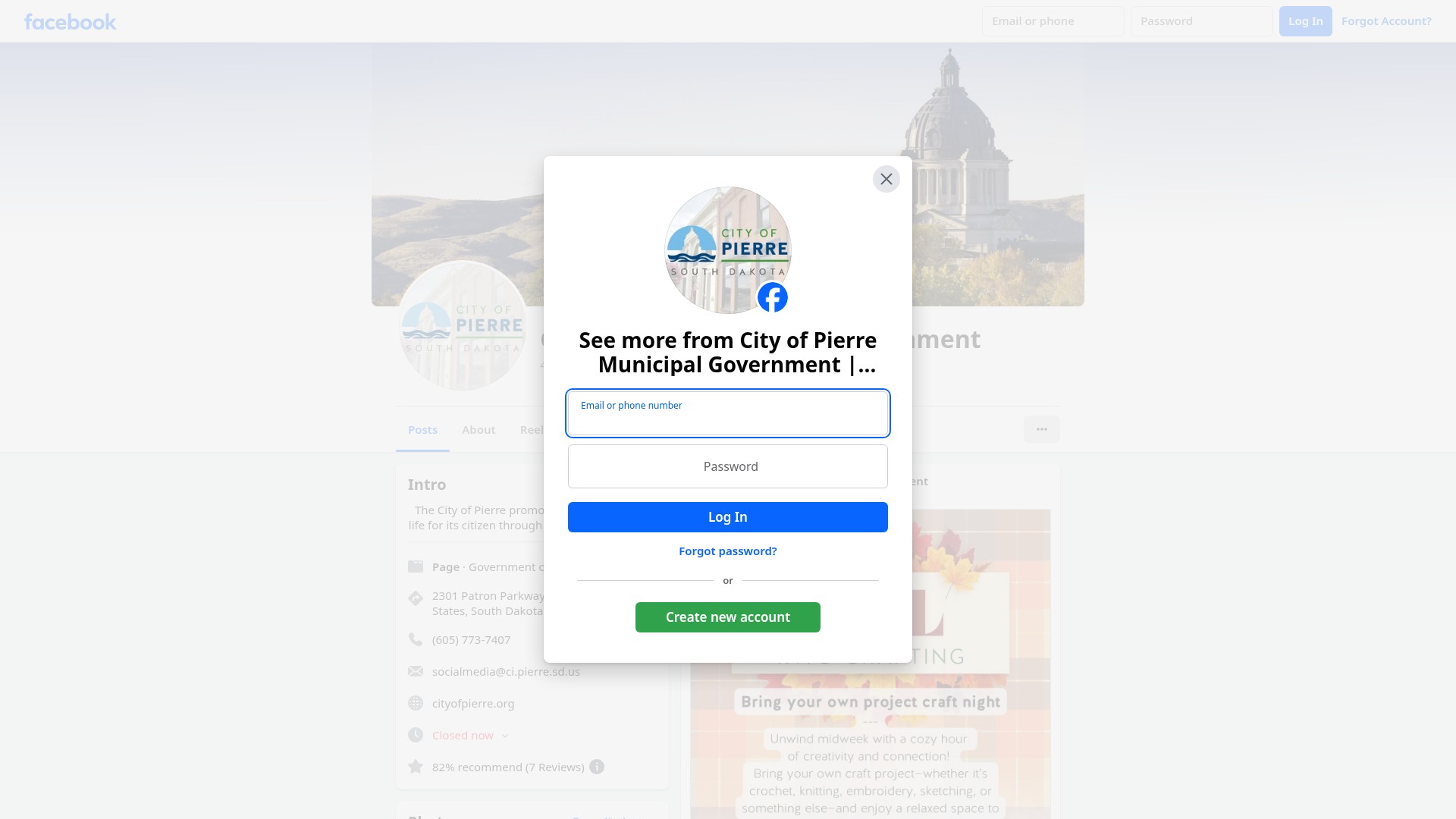 Screenshot of cityofpierre.org