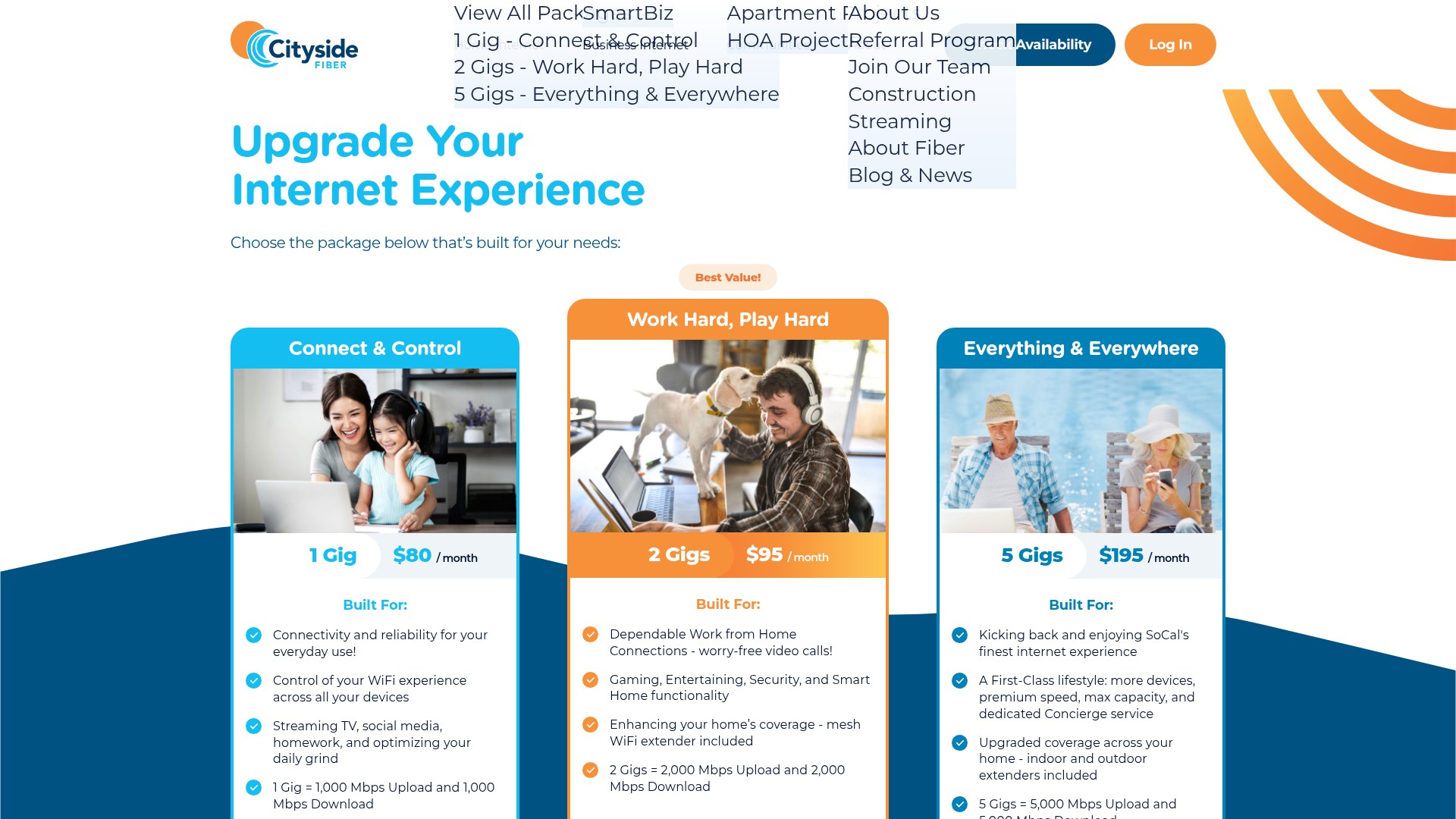 Screenshot of citysidefiber.com