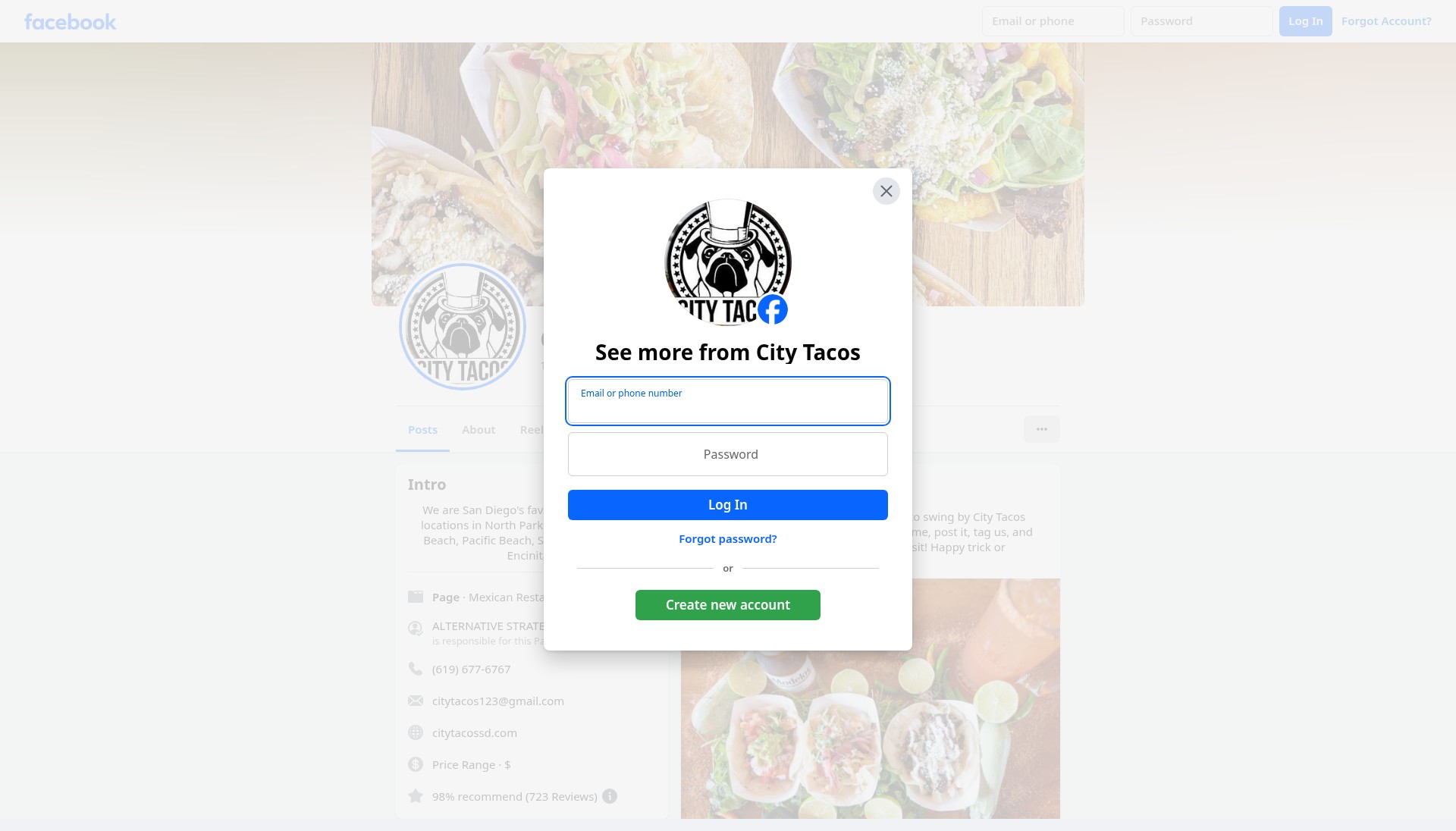 Screenshot of citytacossd.com