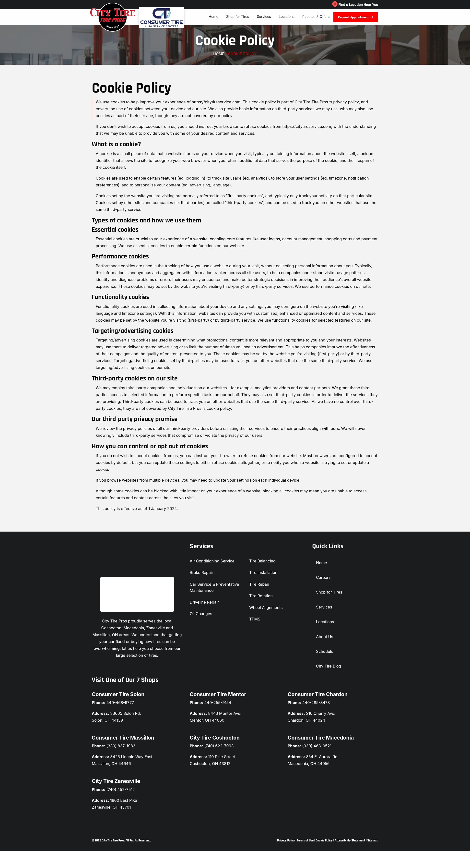 Screenshot of citytireservice.com