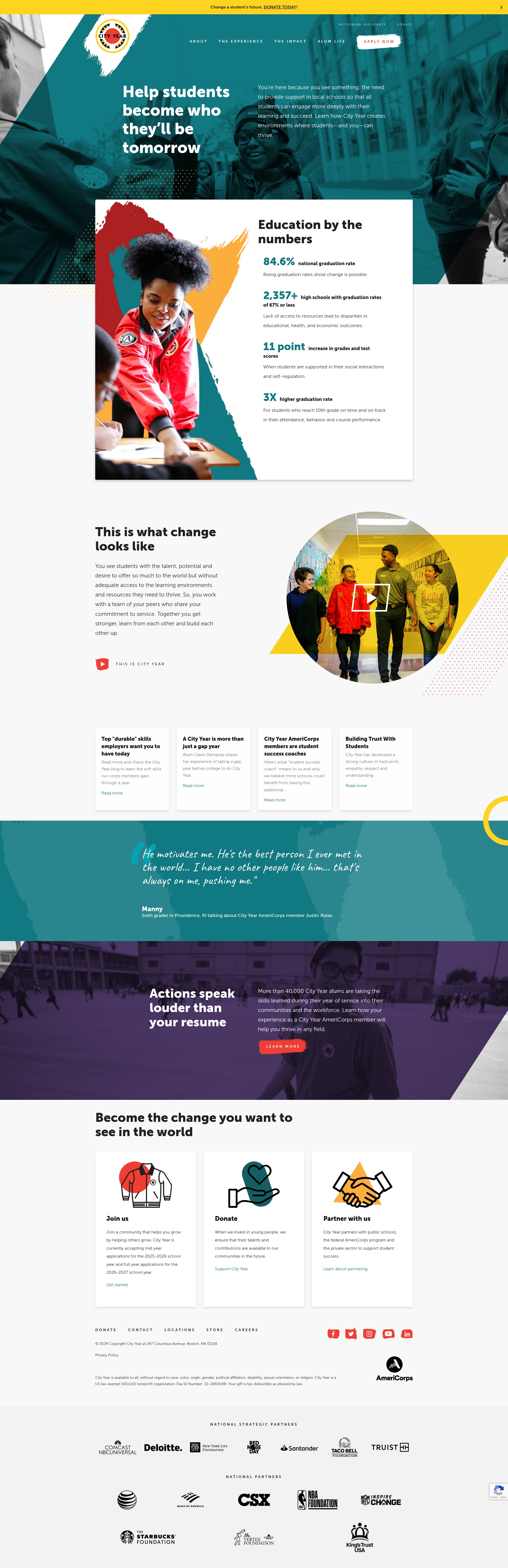 Screenshot of cityyear.org