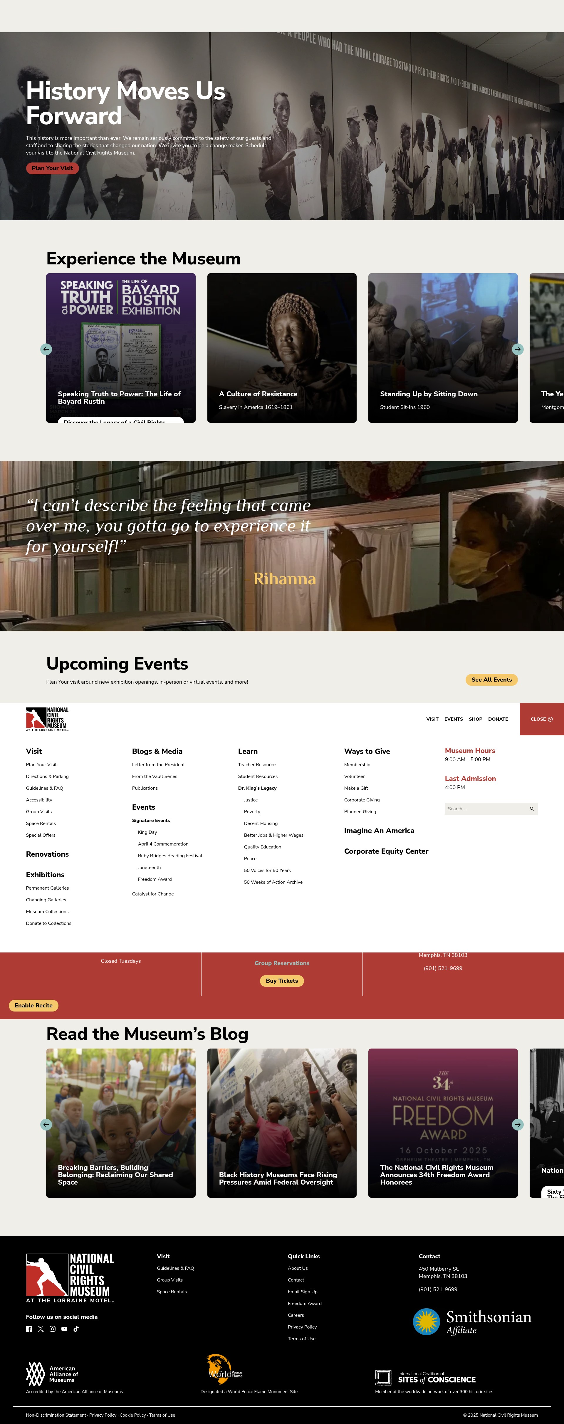 Screenshot of civilrightsmuseum.org