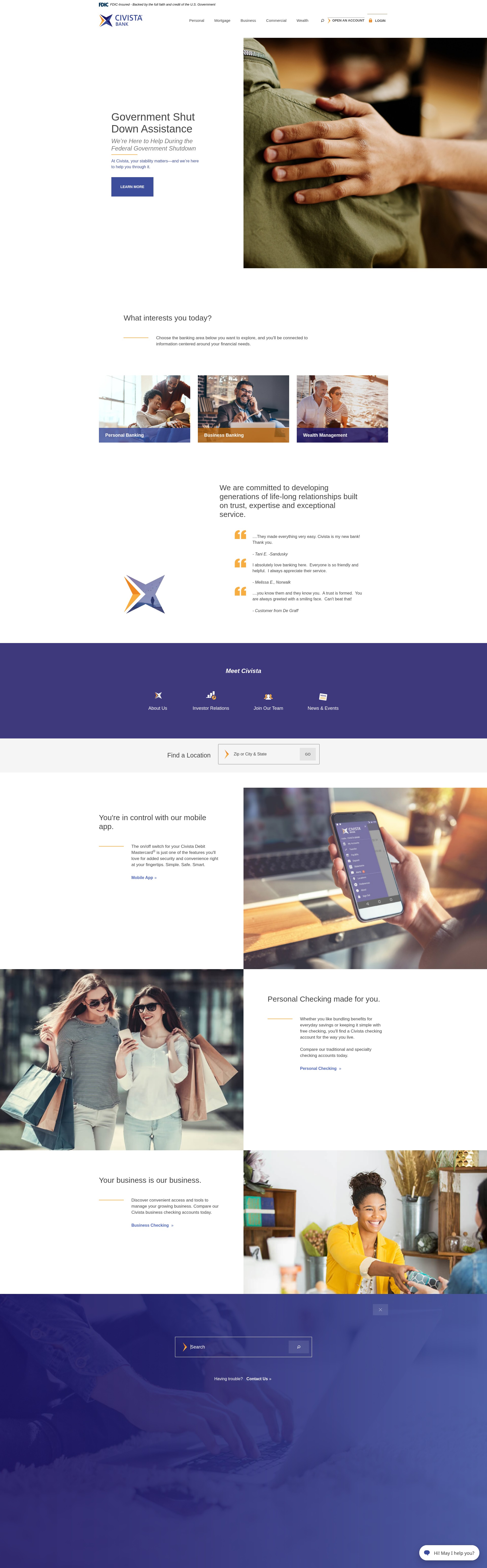 Screenshot of civista.bank
