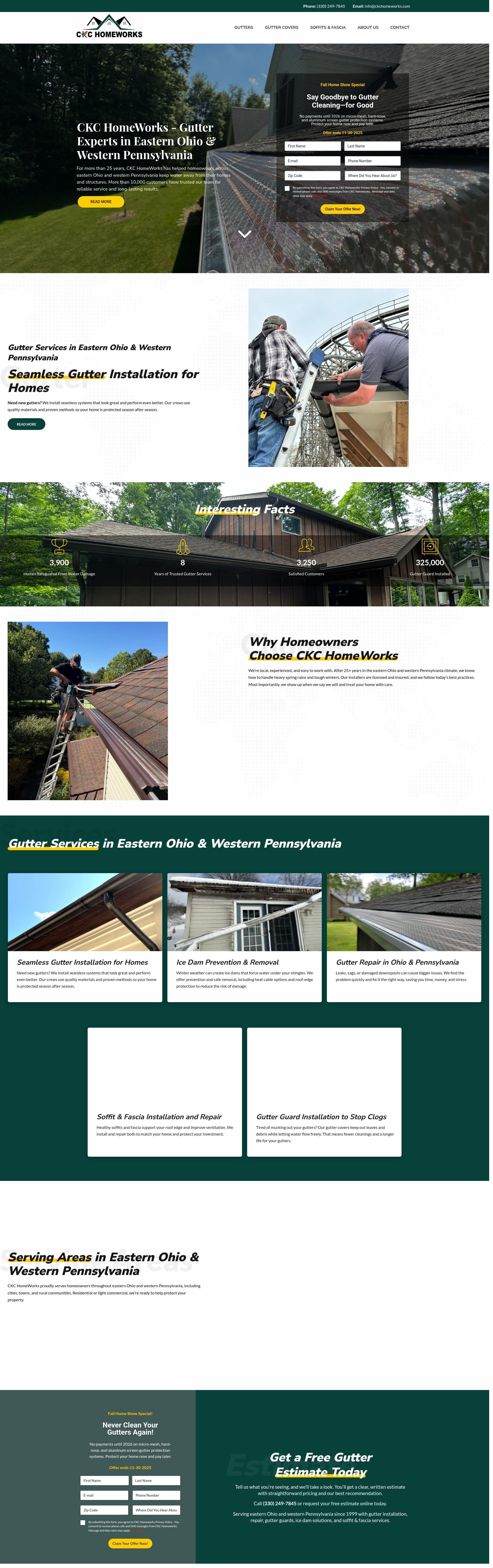 Screenshot of ckcgutters.com