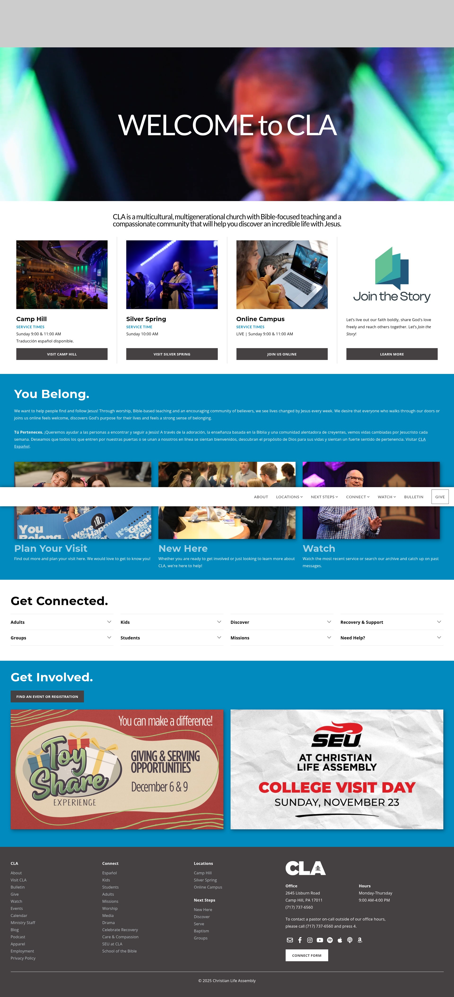 Screenshot of cla.church