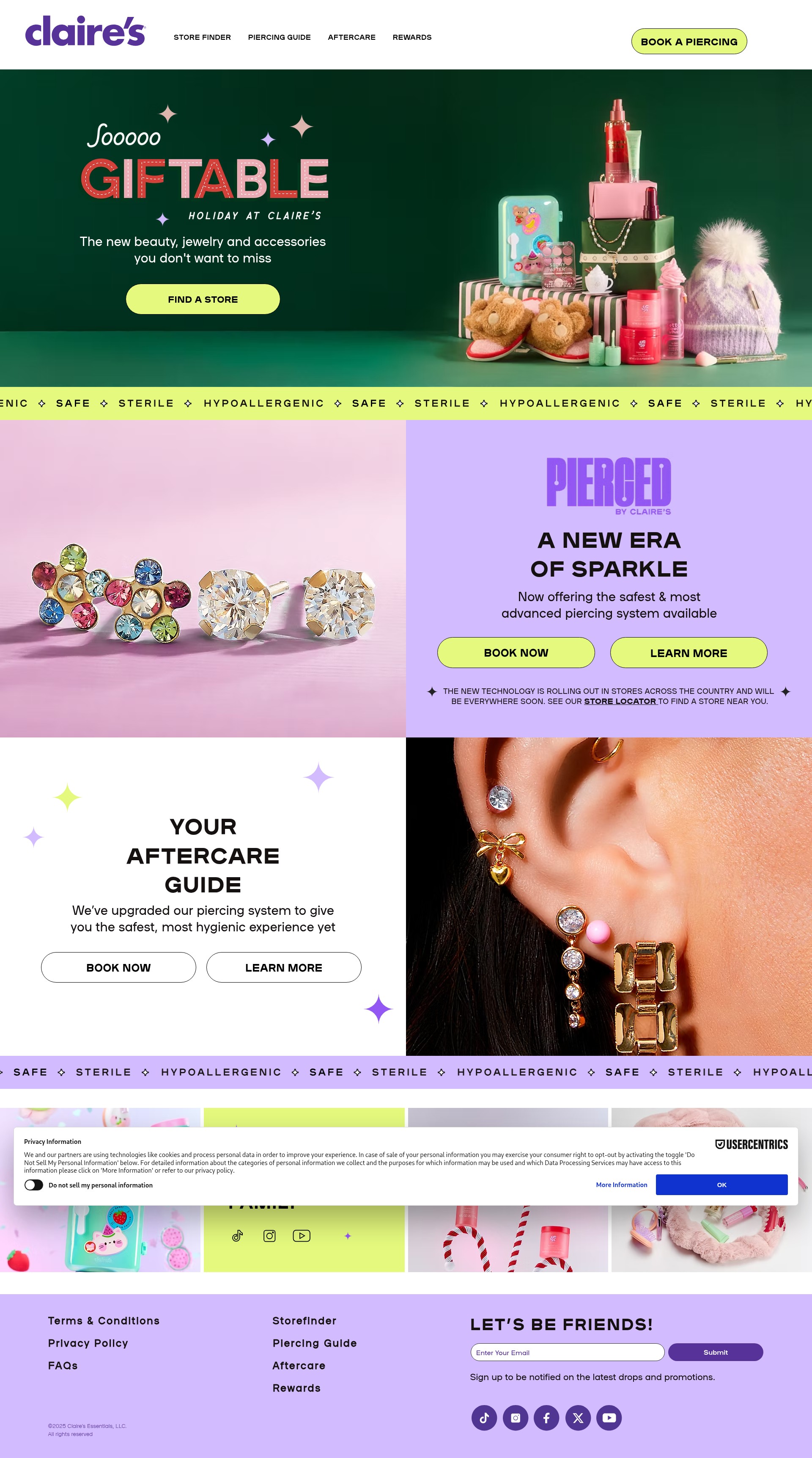 Screenshot of claires.com