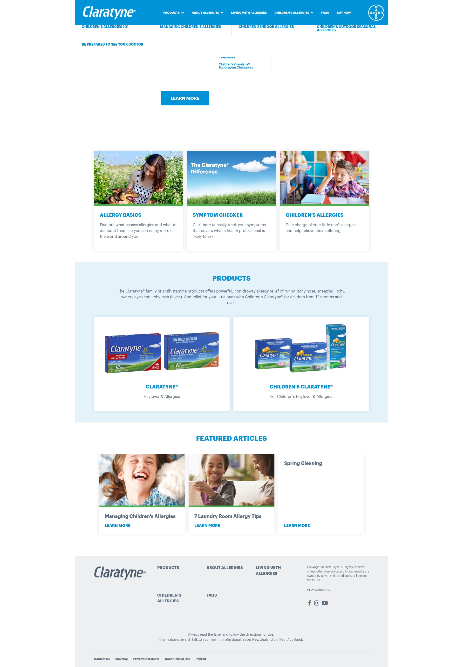 Screenshot of claratyne.co.nz