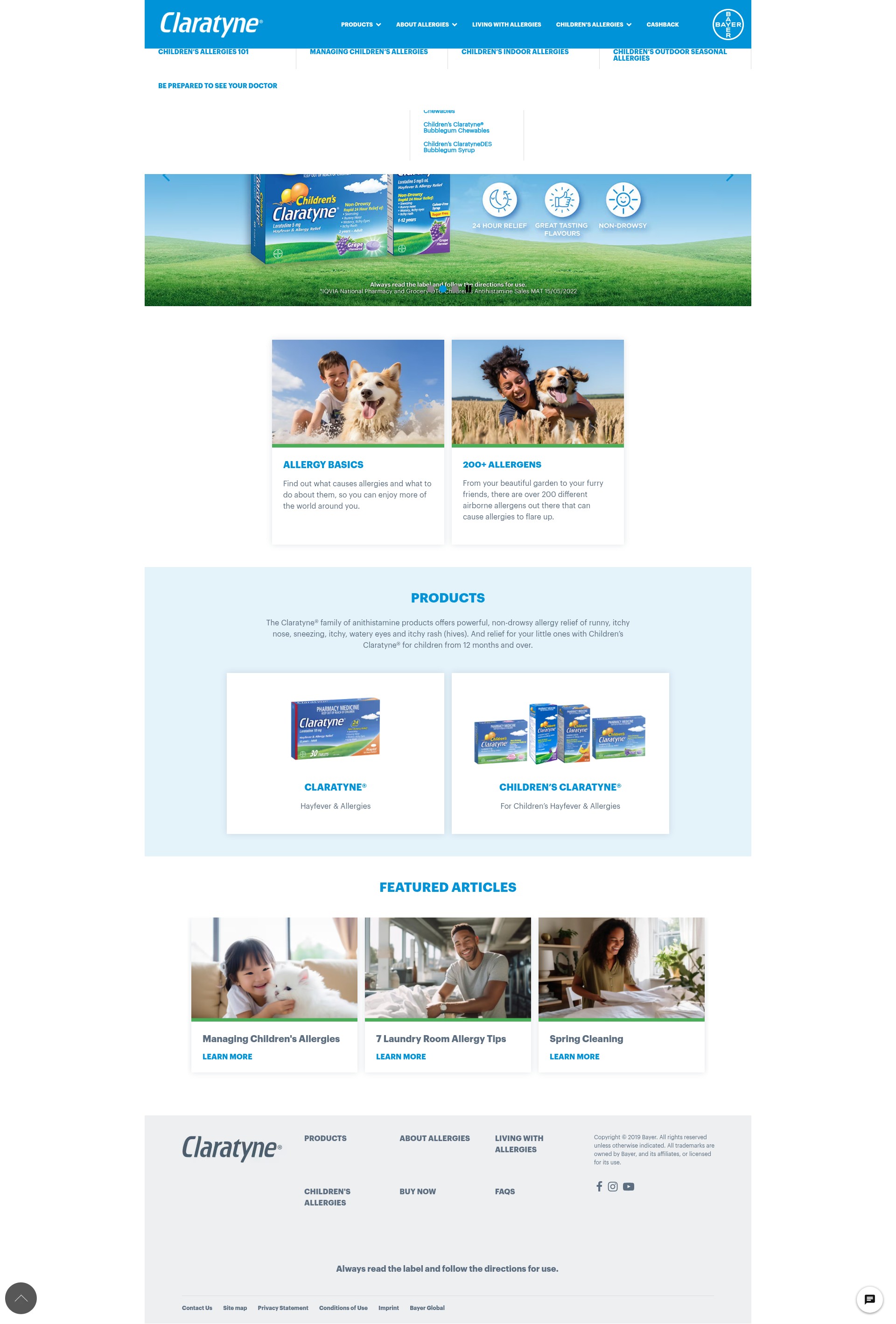 Screenshot of claratyne.com.au