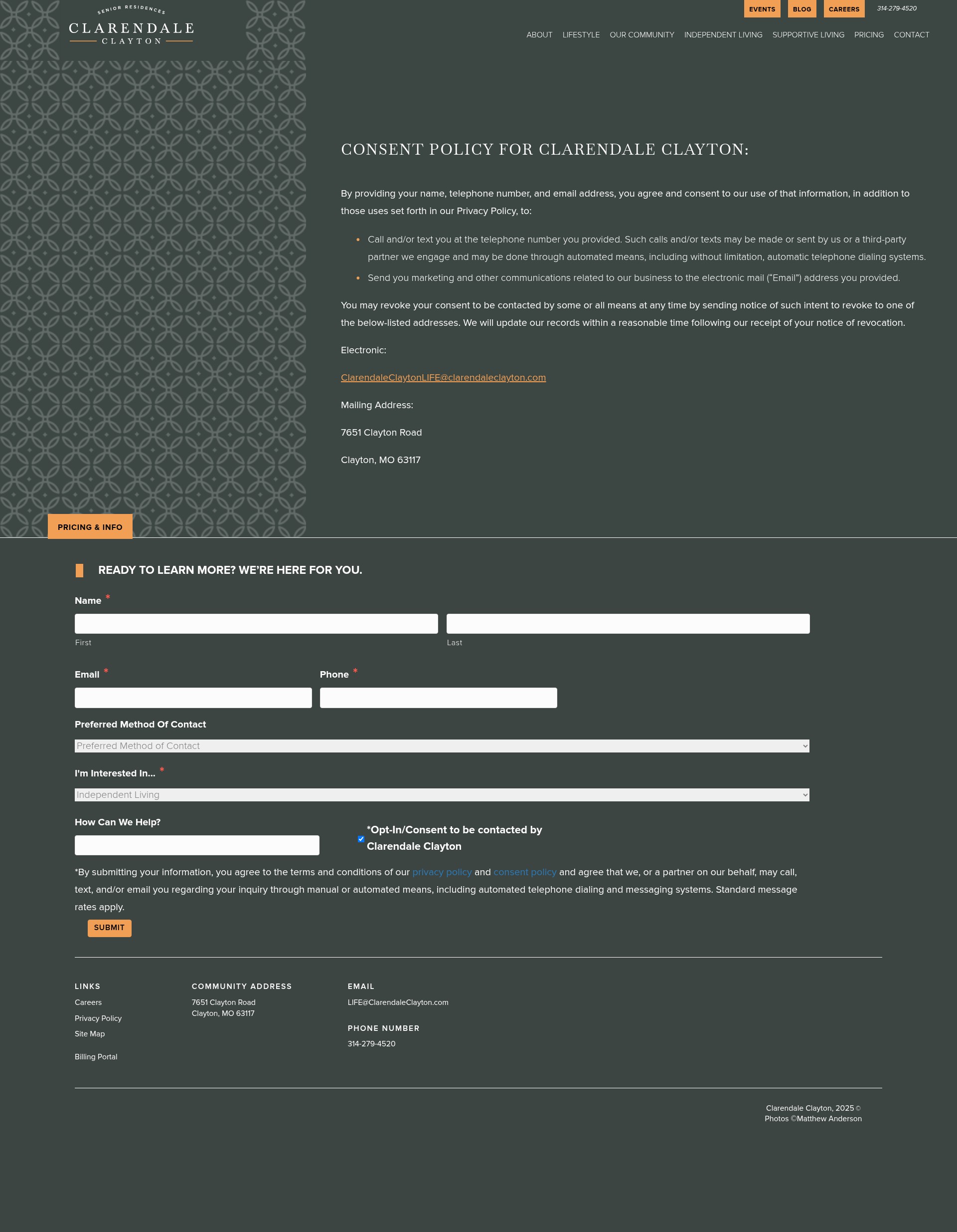 Screenshot of clarendaleclayton.com