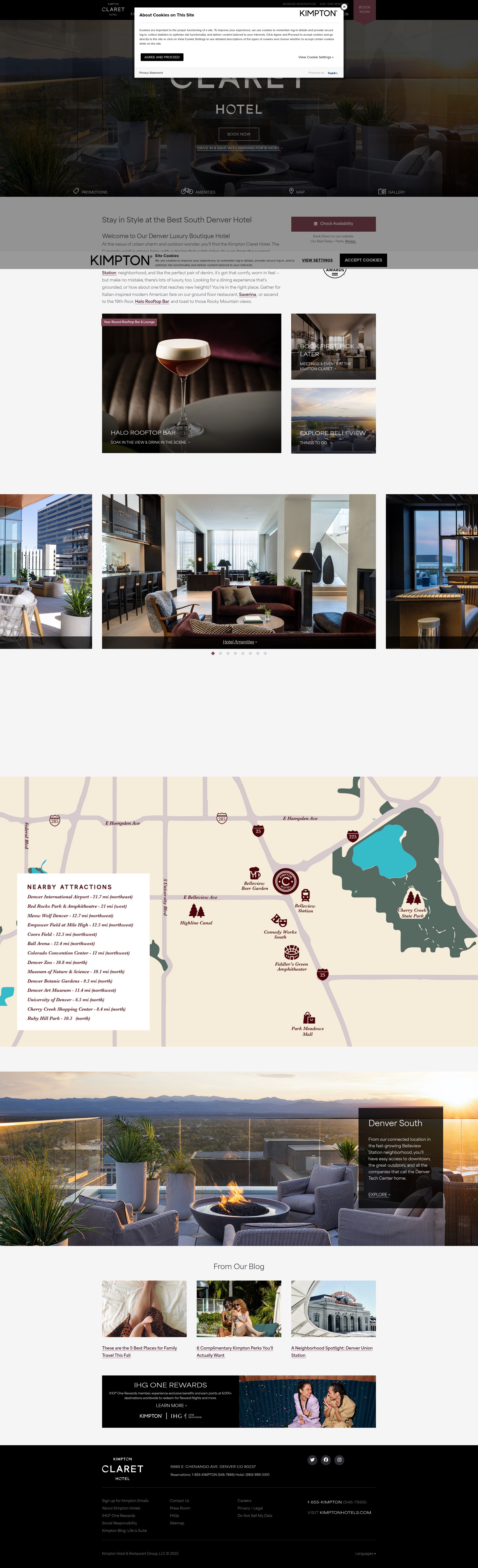 Screenshot of clarethotel.com