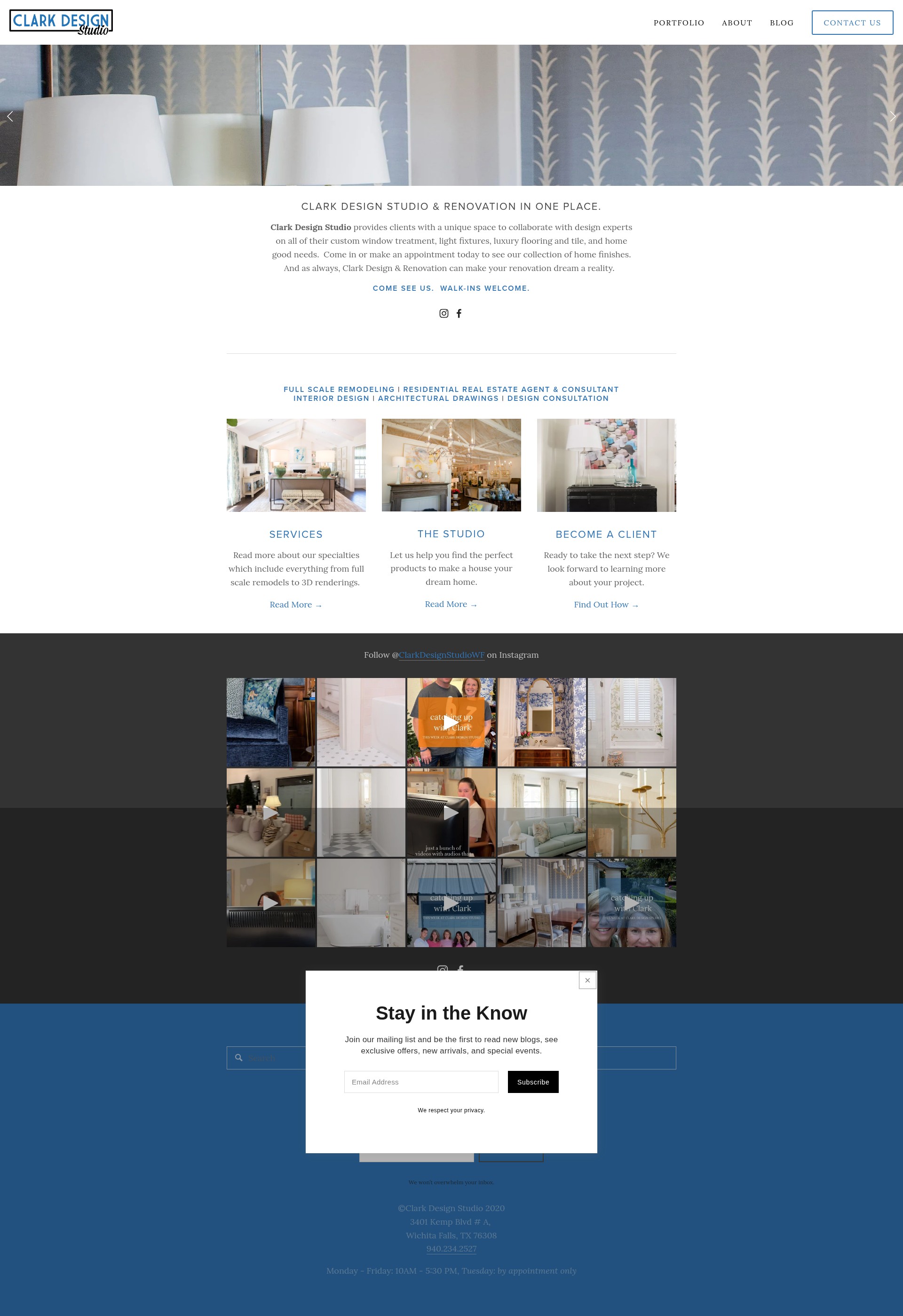 Screenshot of clarkdesignstudiowf.com
