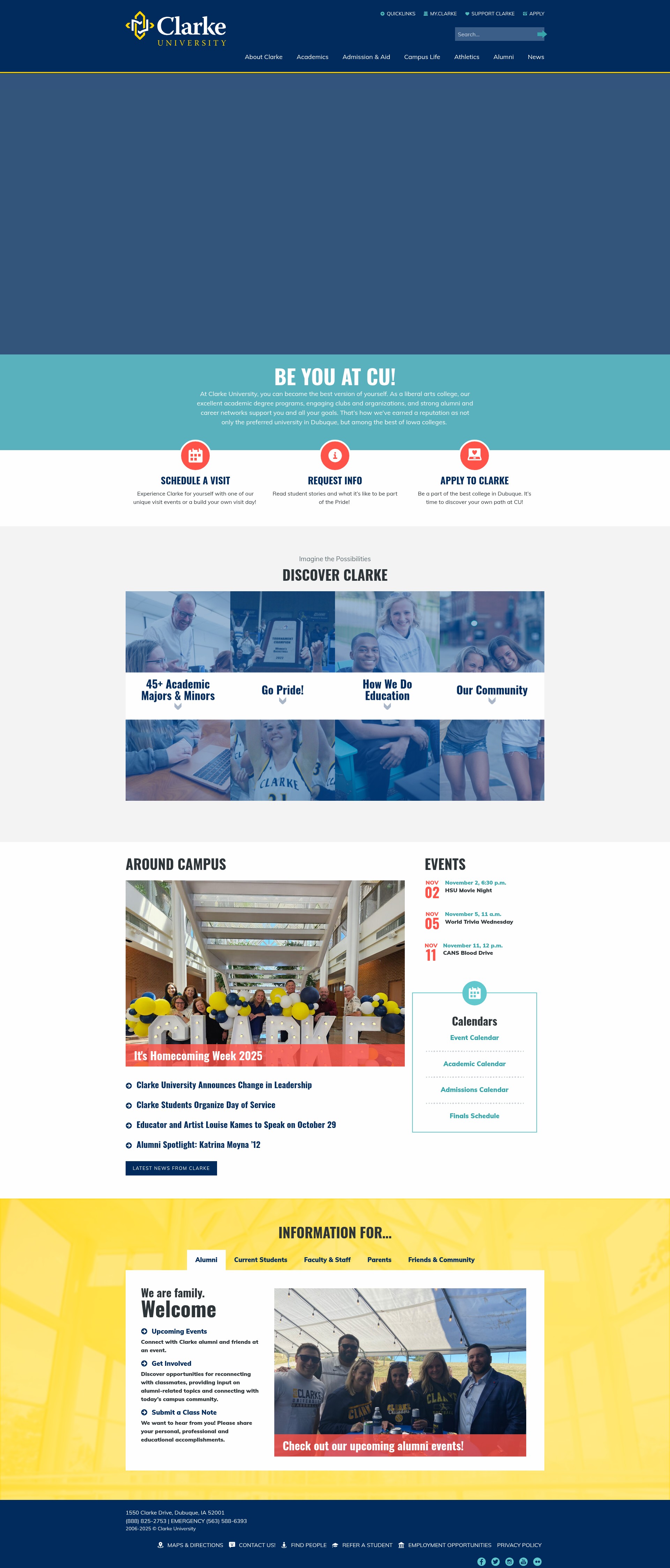 Screenshot of clarke.edu
