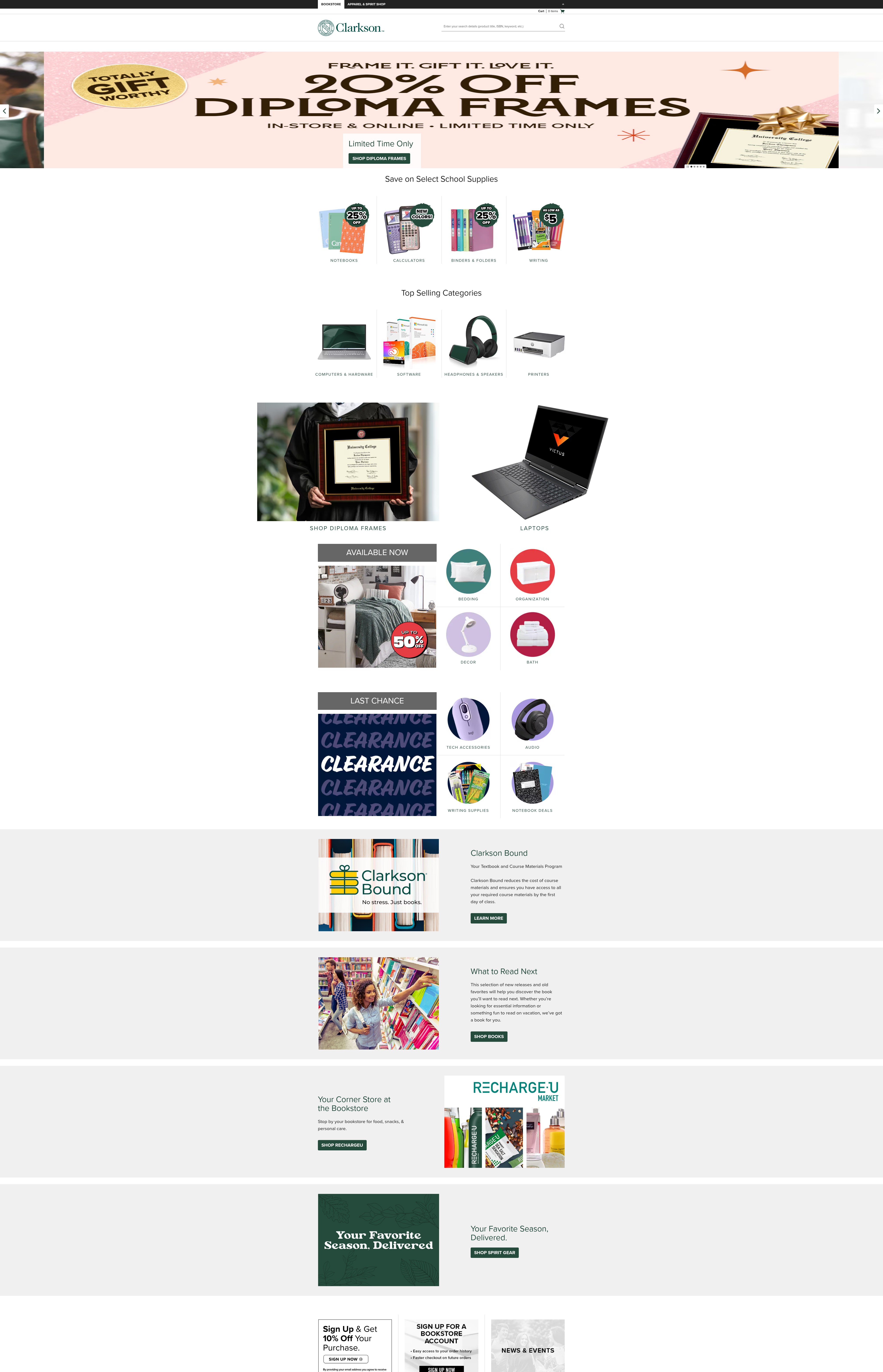 Screenshot of clarkson.edu