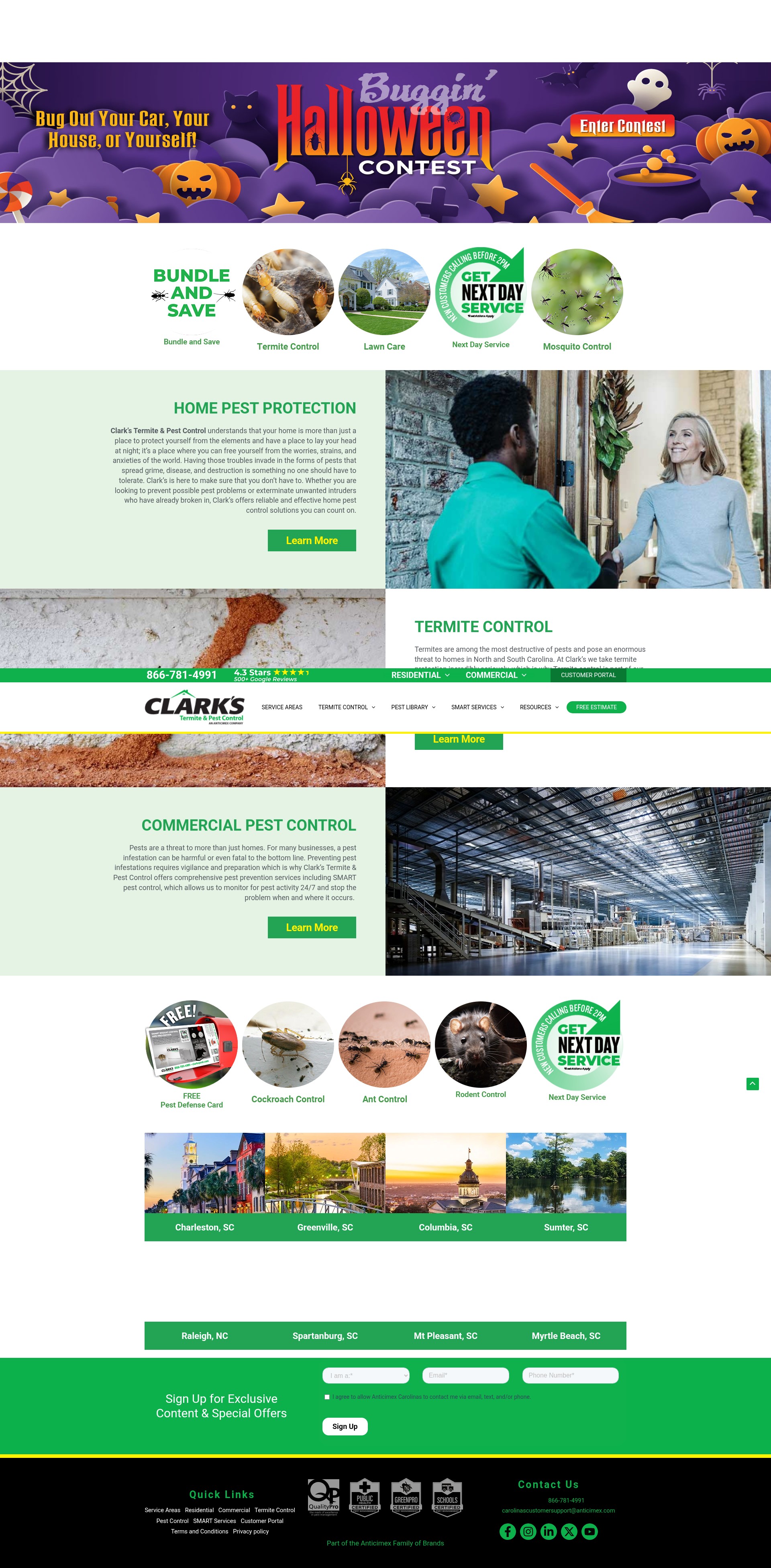 Screenshot of clarkspest.com