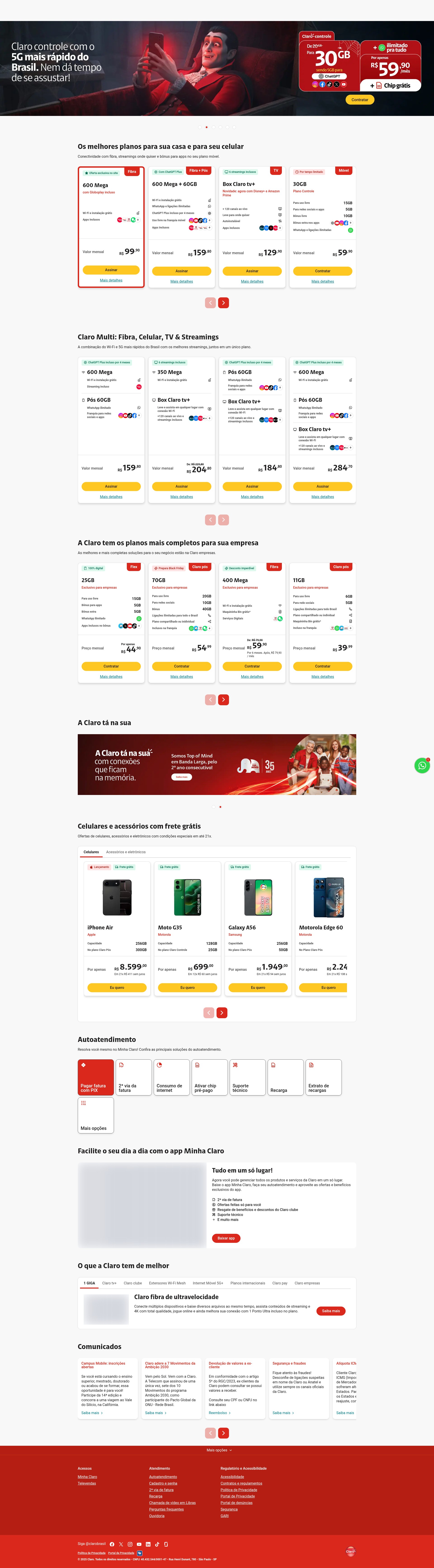 Screenshot of claro.com.br