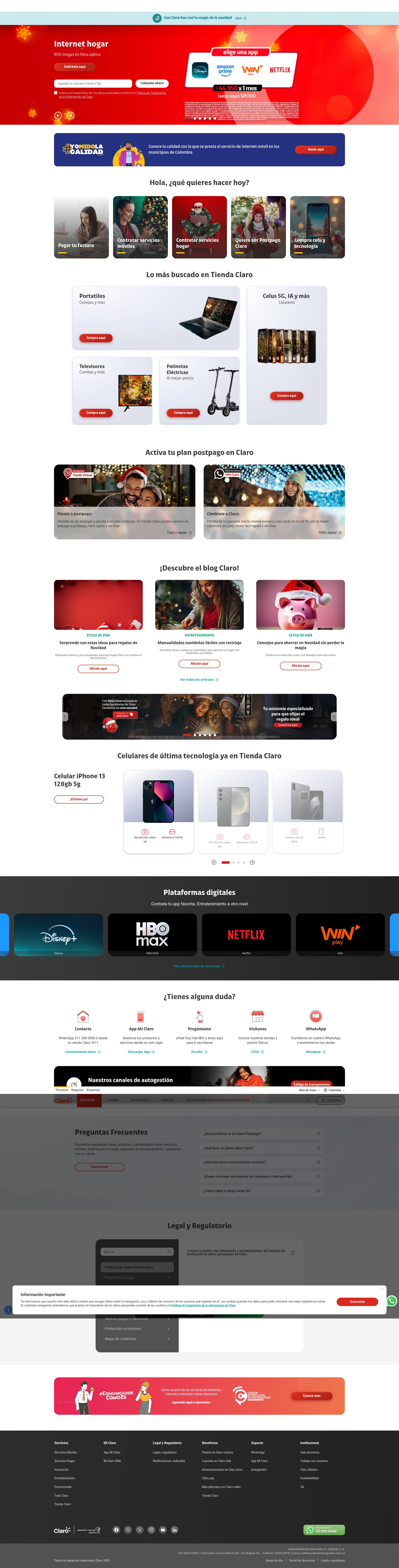 Screenshot of claro.com.co