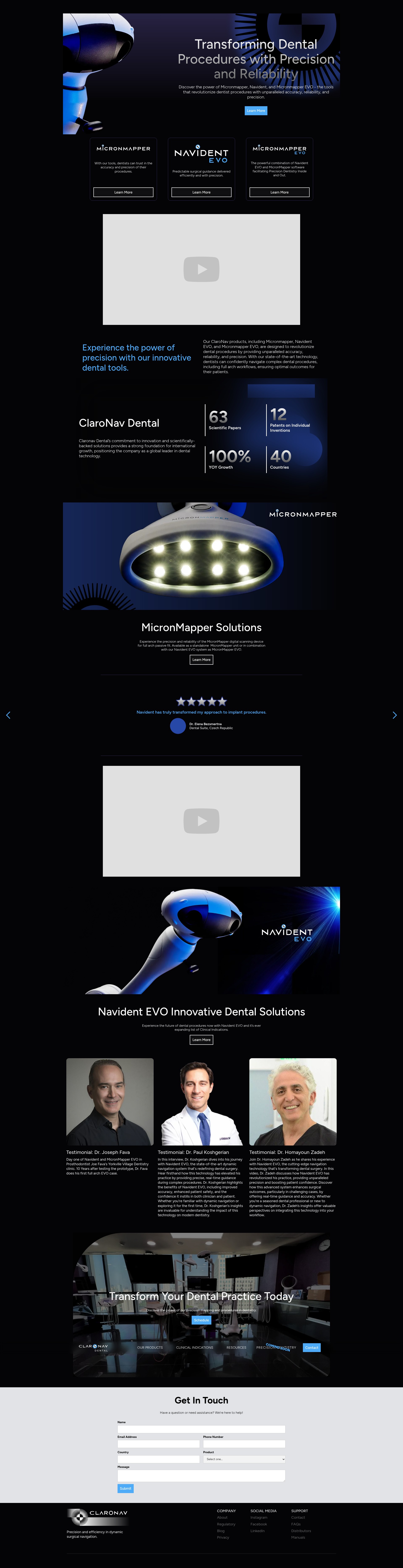 Screenshot of claronavdental.com