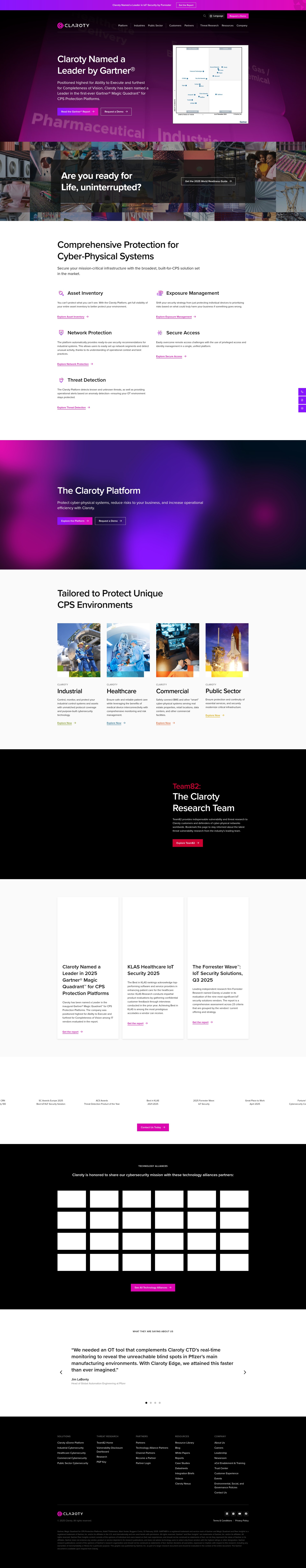 Screenshot of claroty.com