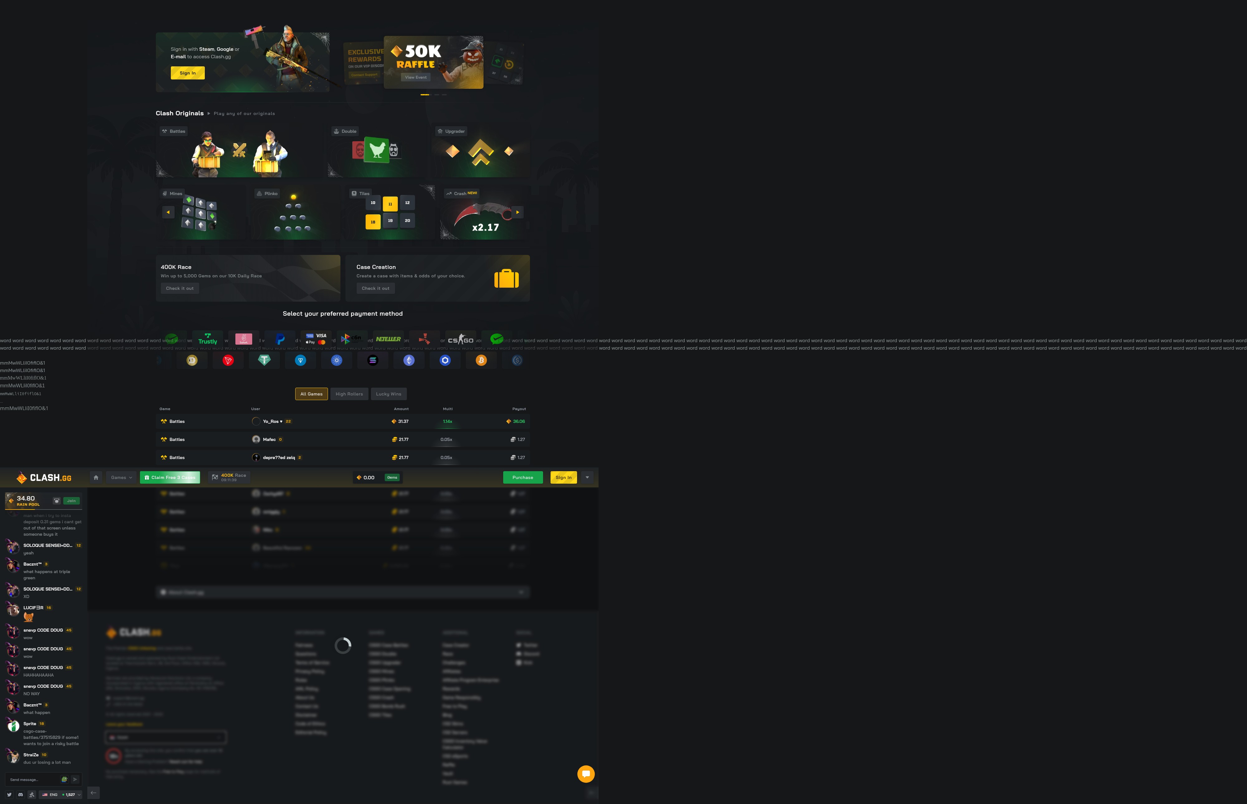 Screenshot of clash.gg