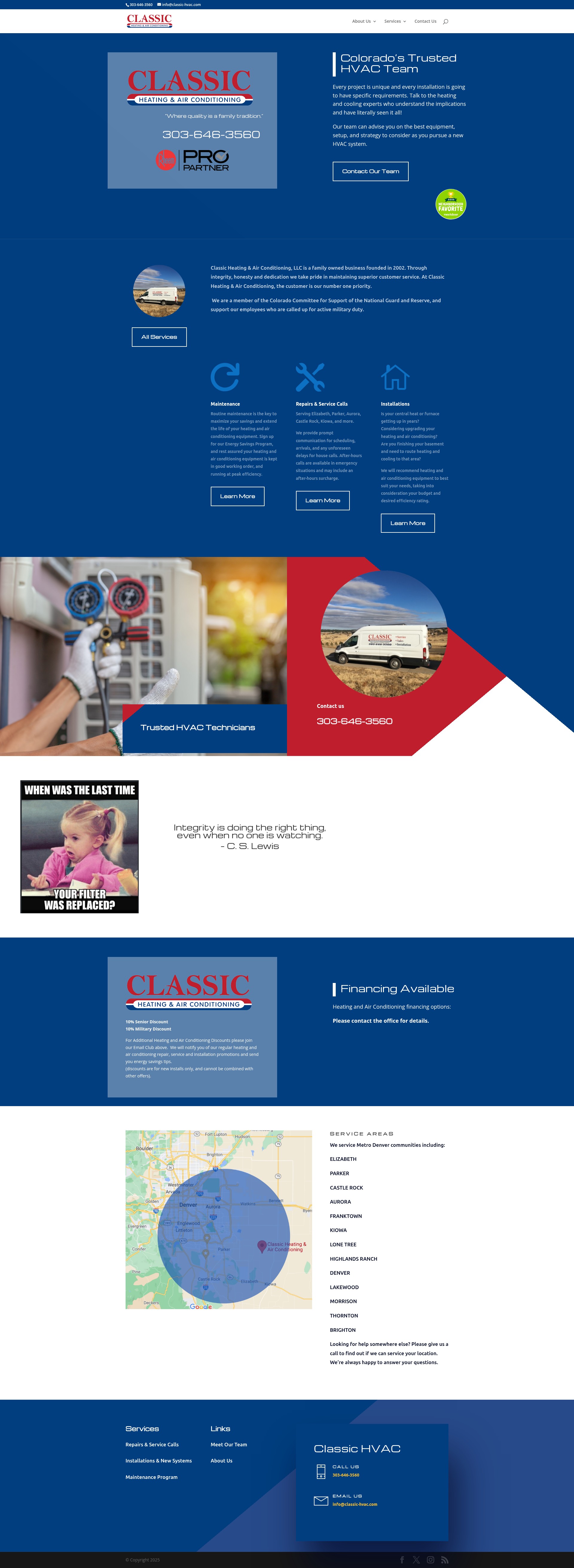 Screenshot of classic-hvac.com