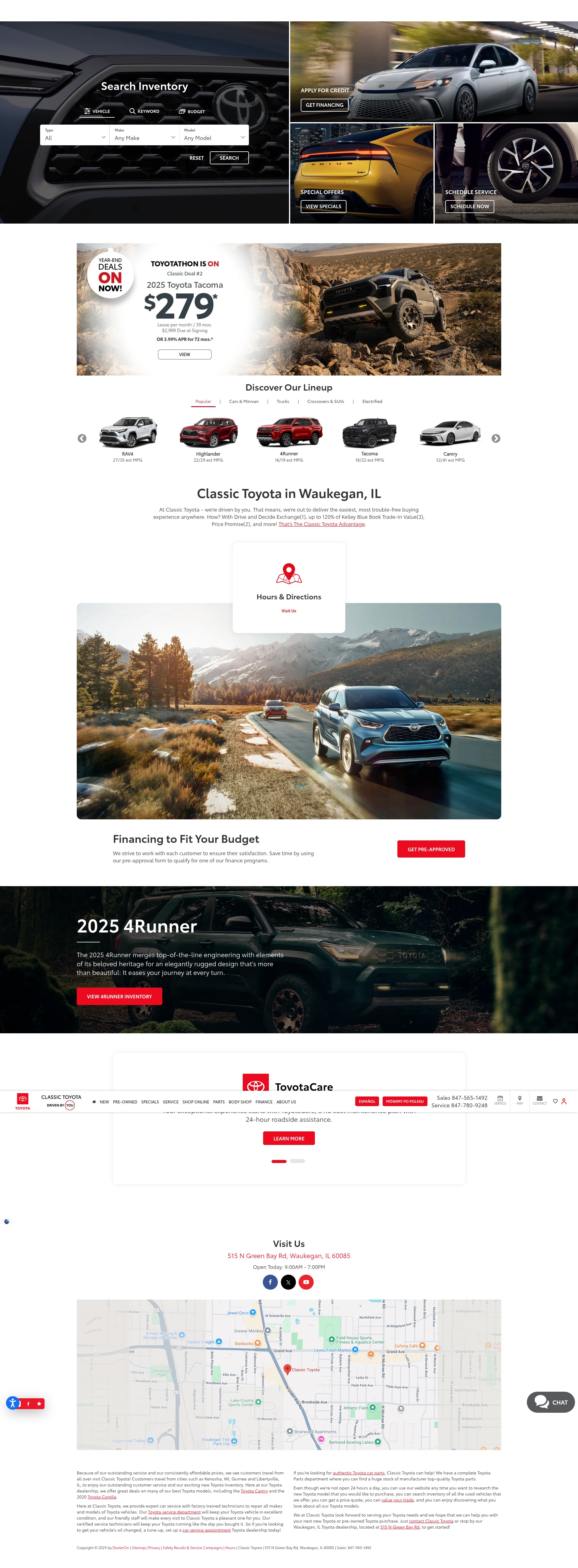 Screenshot of classicdirecttoyota.com