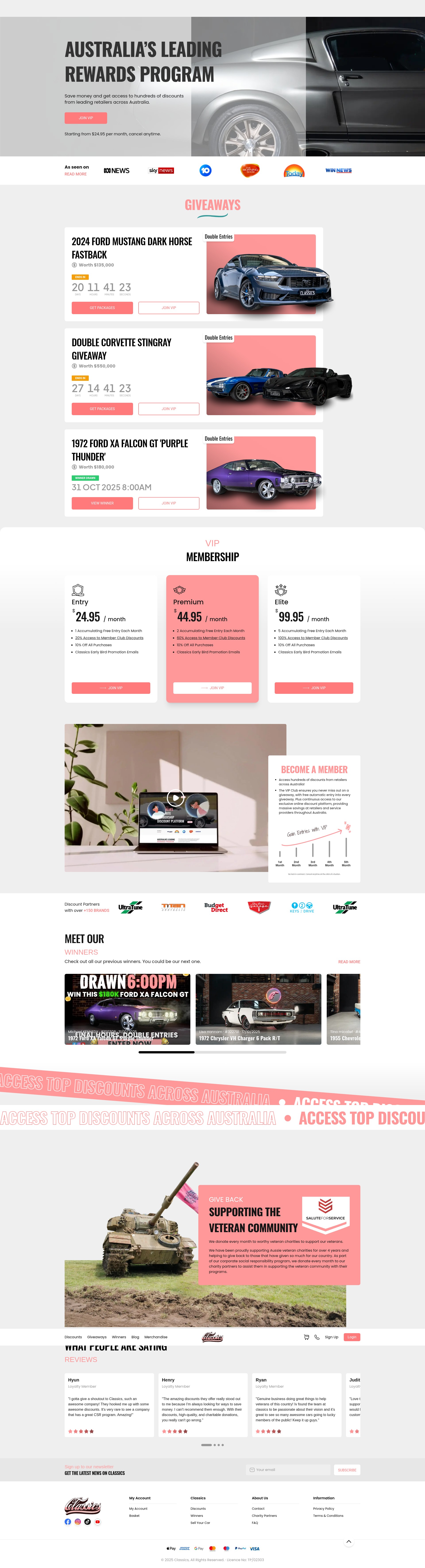 Screenshot of classicsforacause.com.au