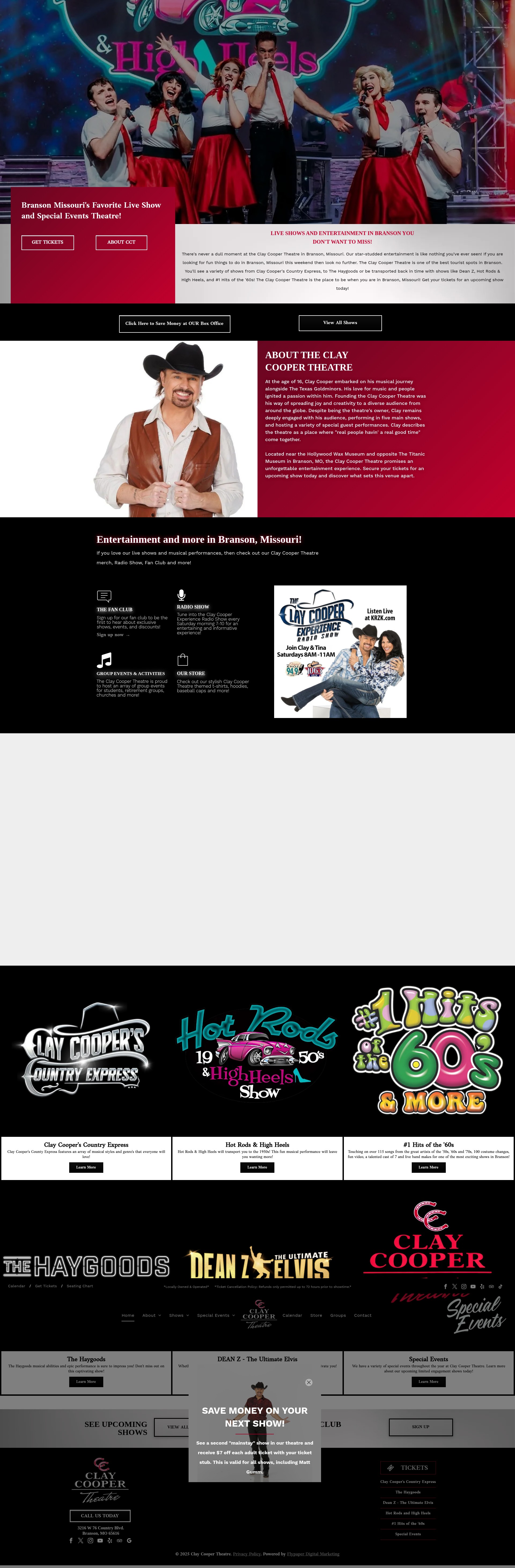 Screenshot of claycoopertheatre.com