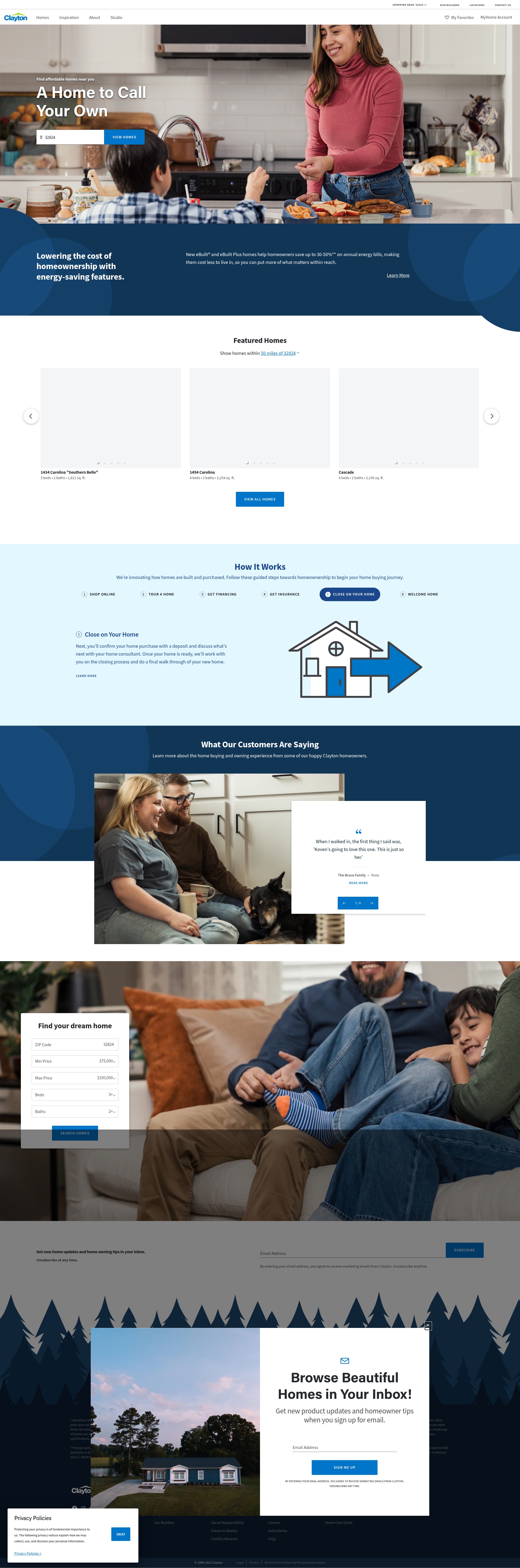 Screenshot of claytonhomes.com