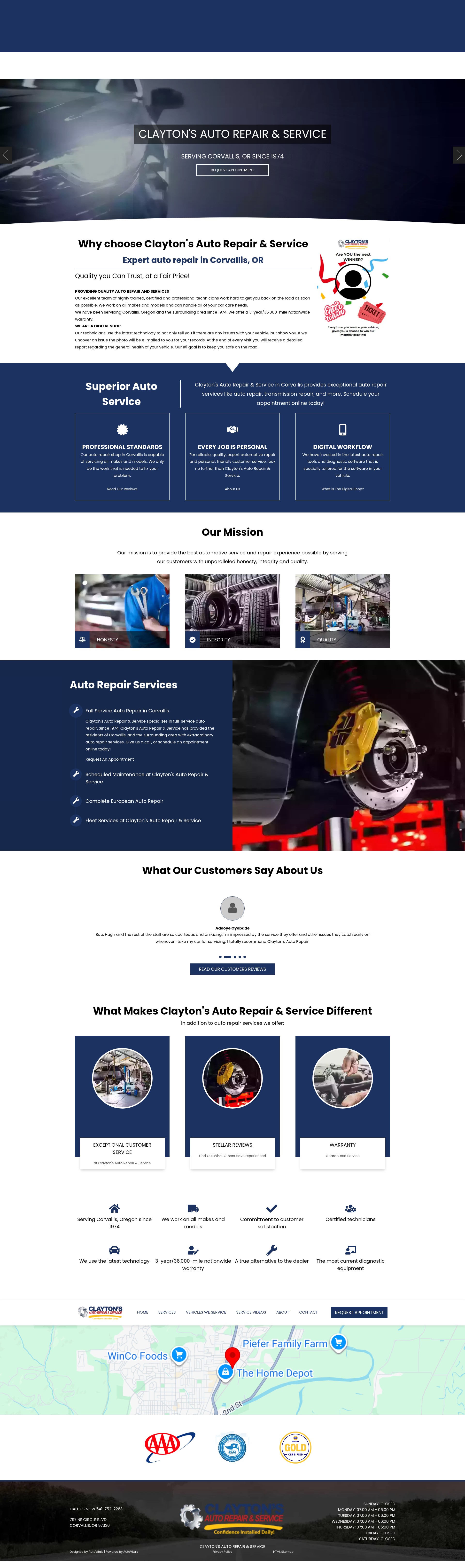 Screenshot of claytonsautoservice.com