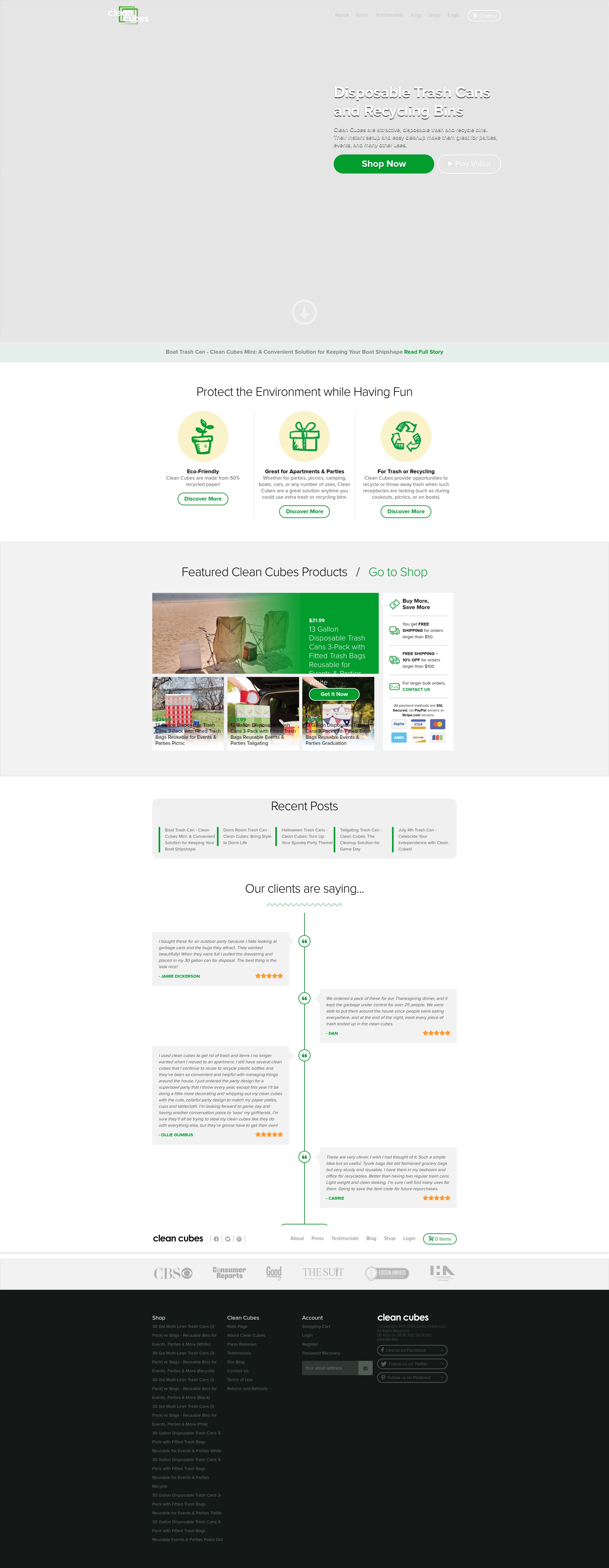 Screenshot of clean-cubes.com