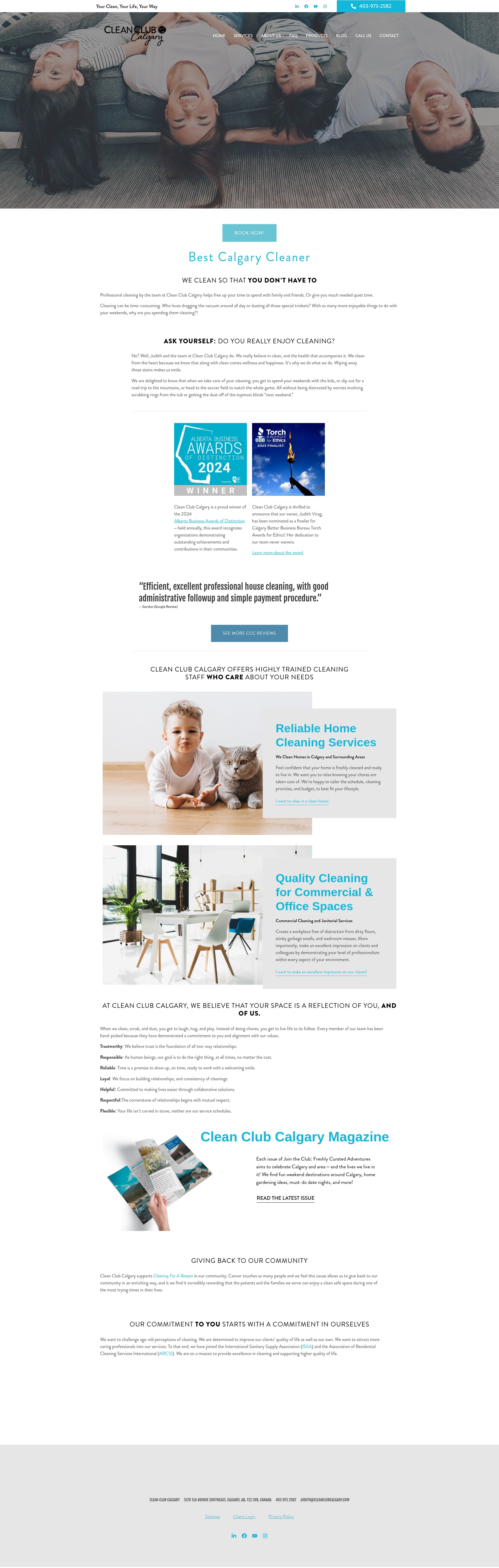 Screenshot of cleanclubcalgary.com