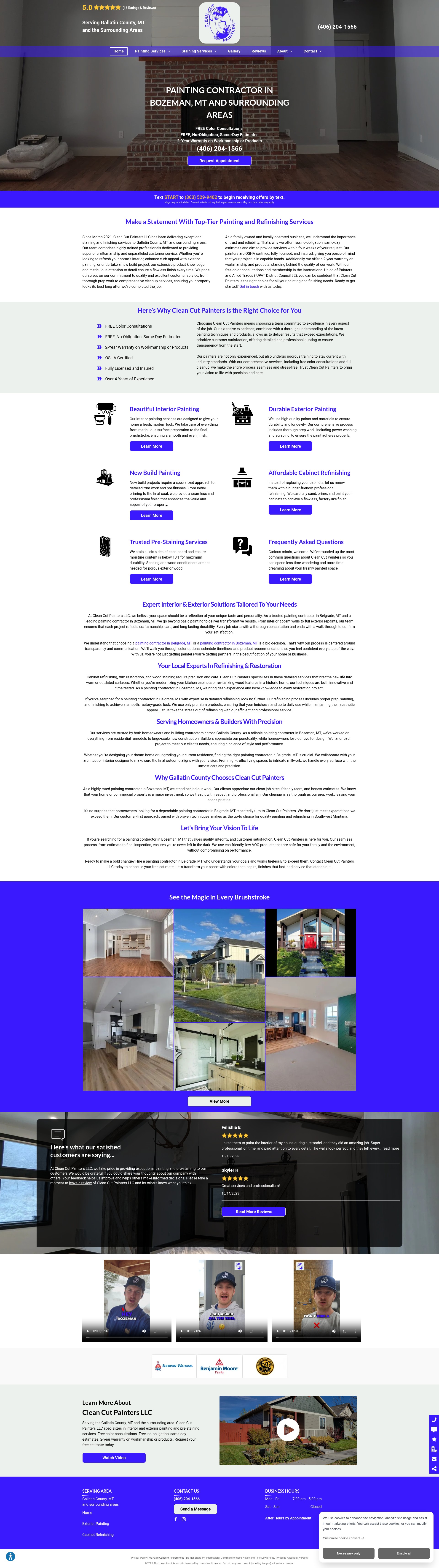 Screenshot of cleancutpainters406.com