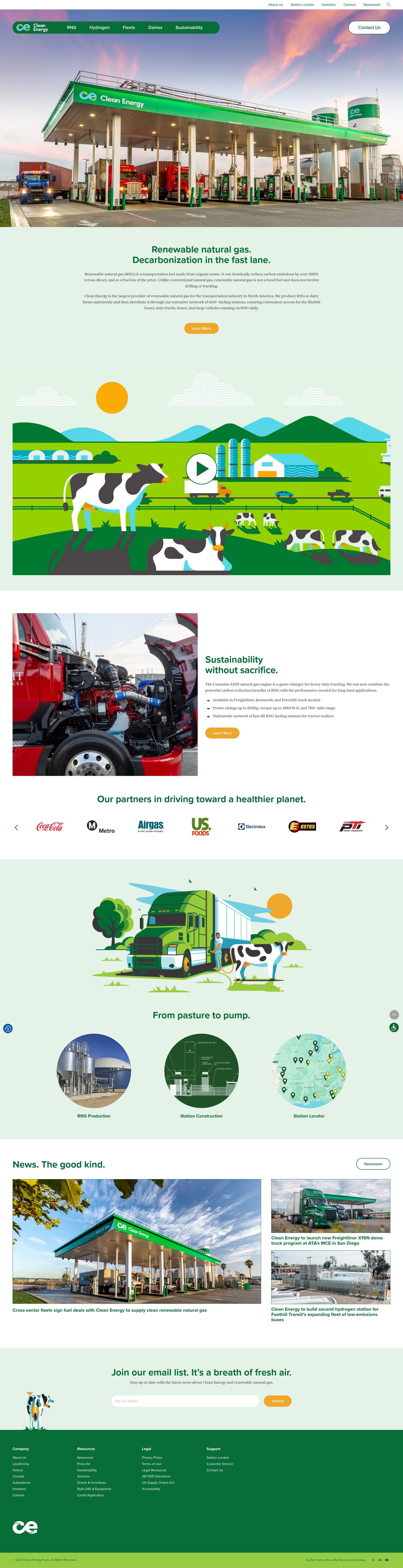 Screenshot of cleanenergyfuels.com