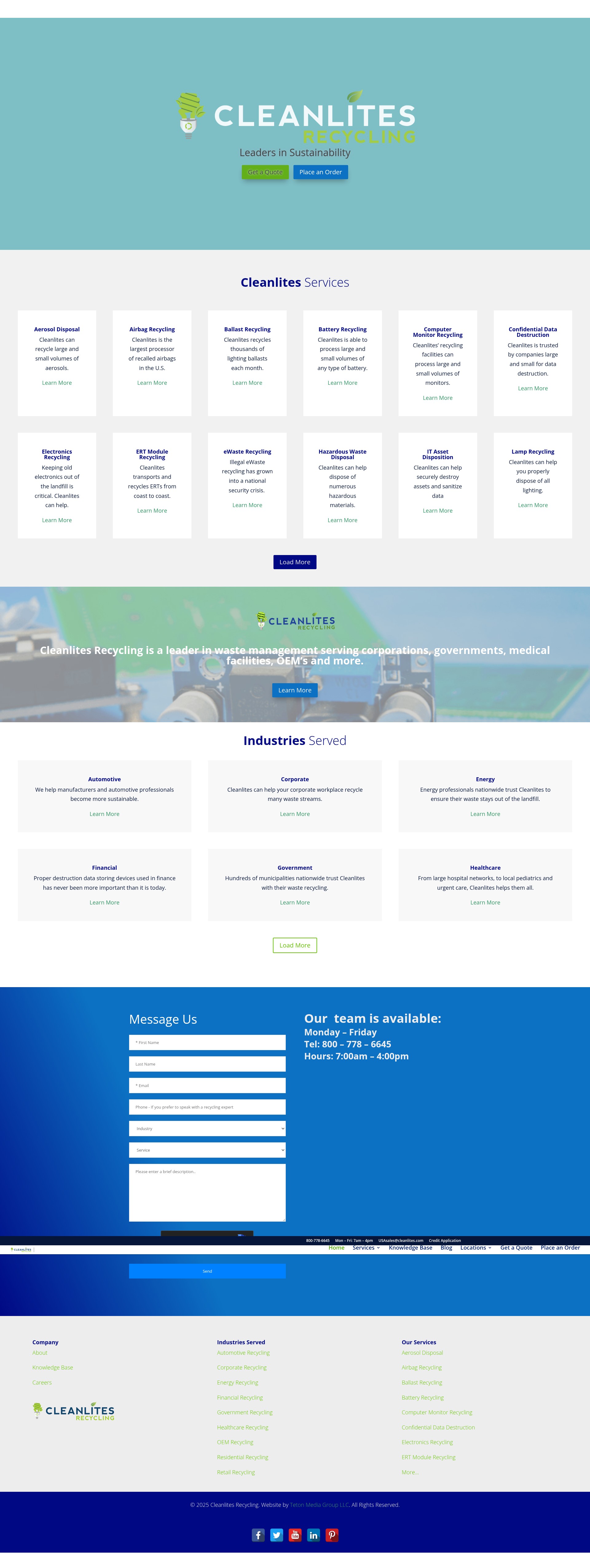 Screenshot of cleanlites.com