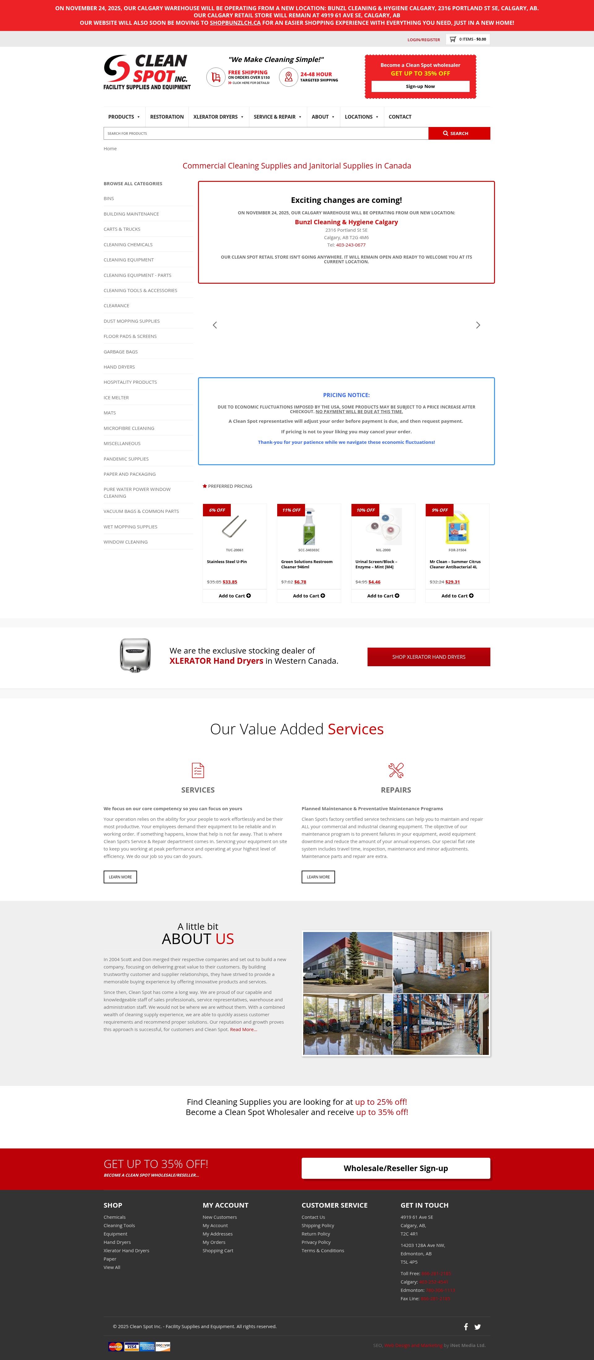 Screenshot of cleanspot.ca