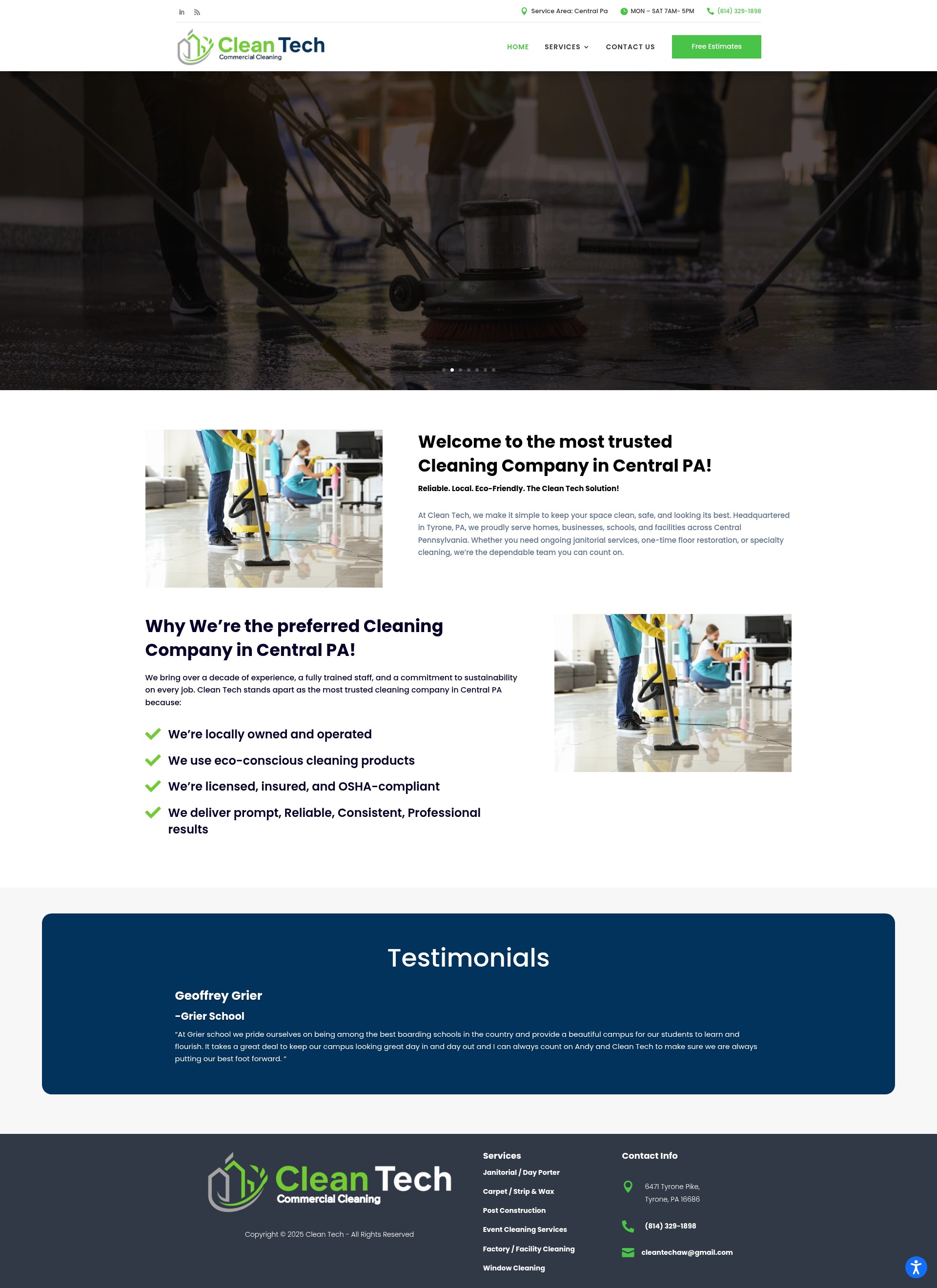 Screenshot of cleantechcentralpa.com