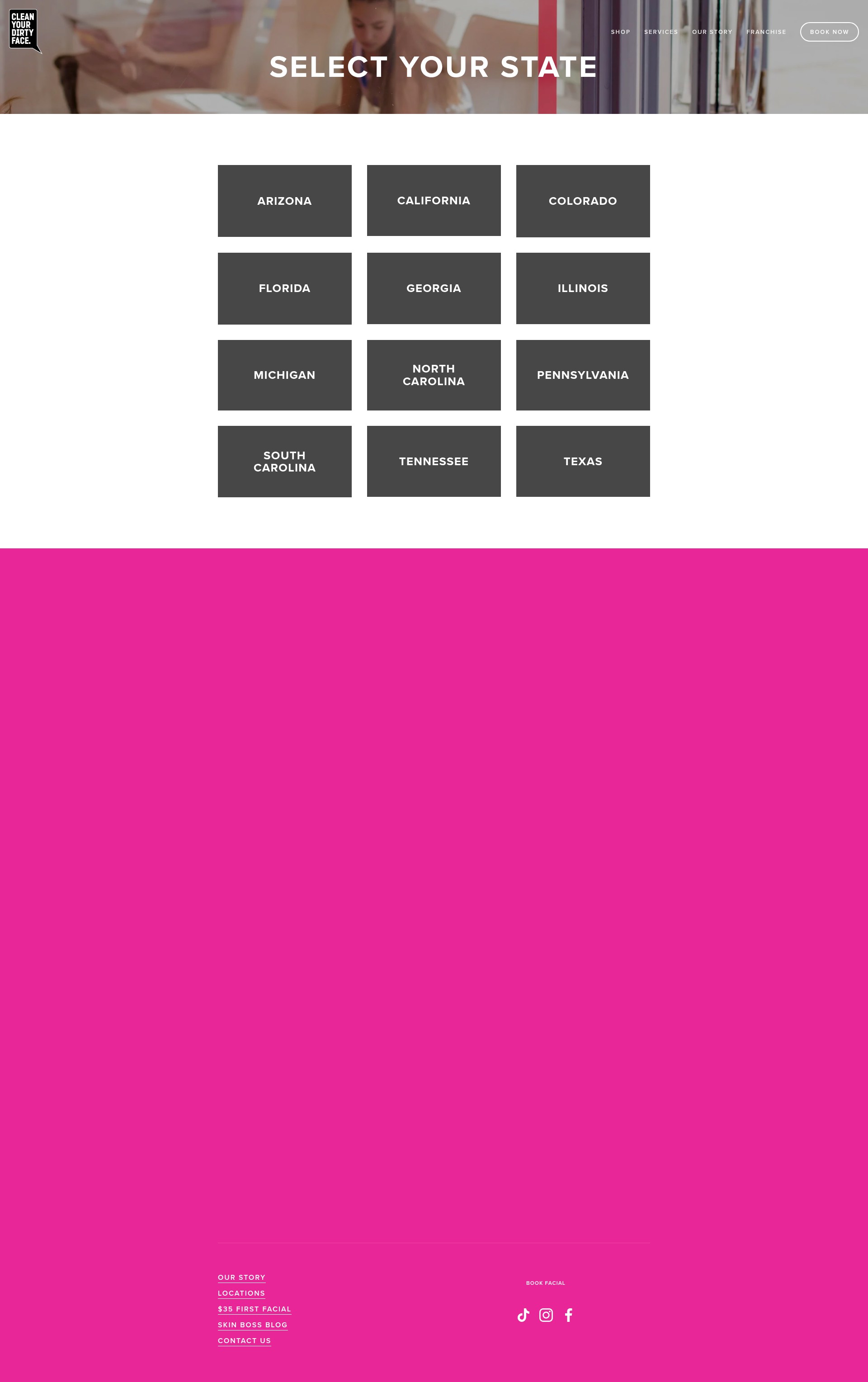 Screenshot of cleanyourdirtyface.com
