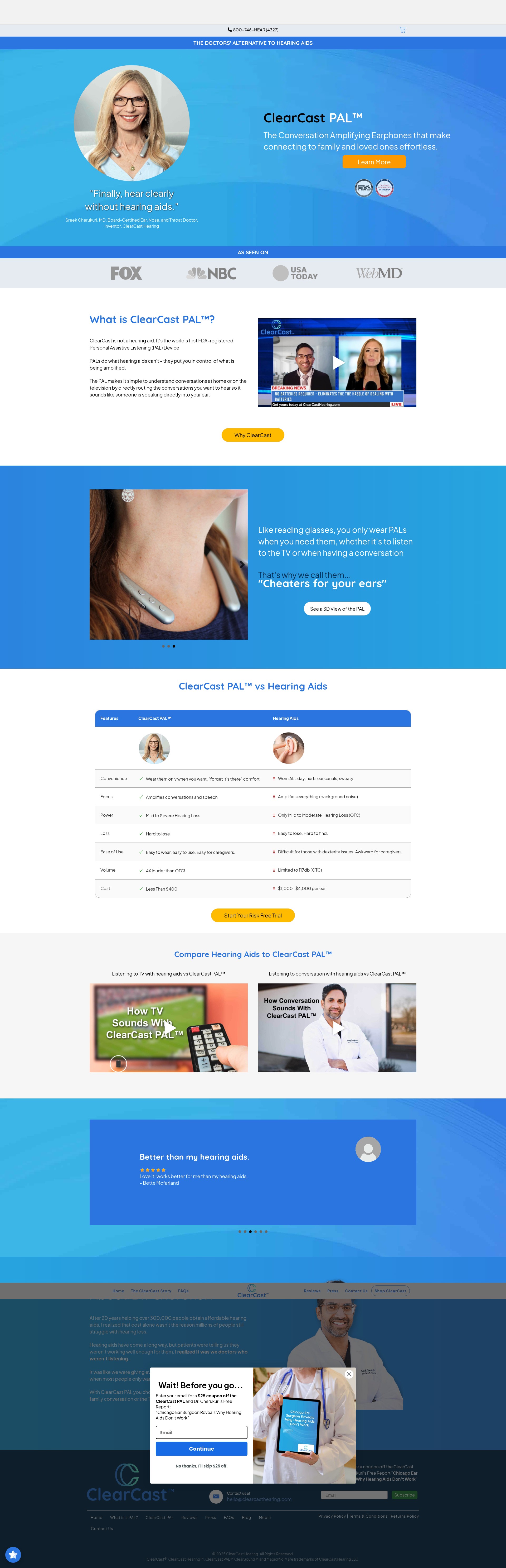 Screenshot of clearcasthearing.com